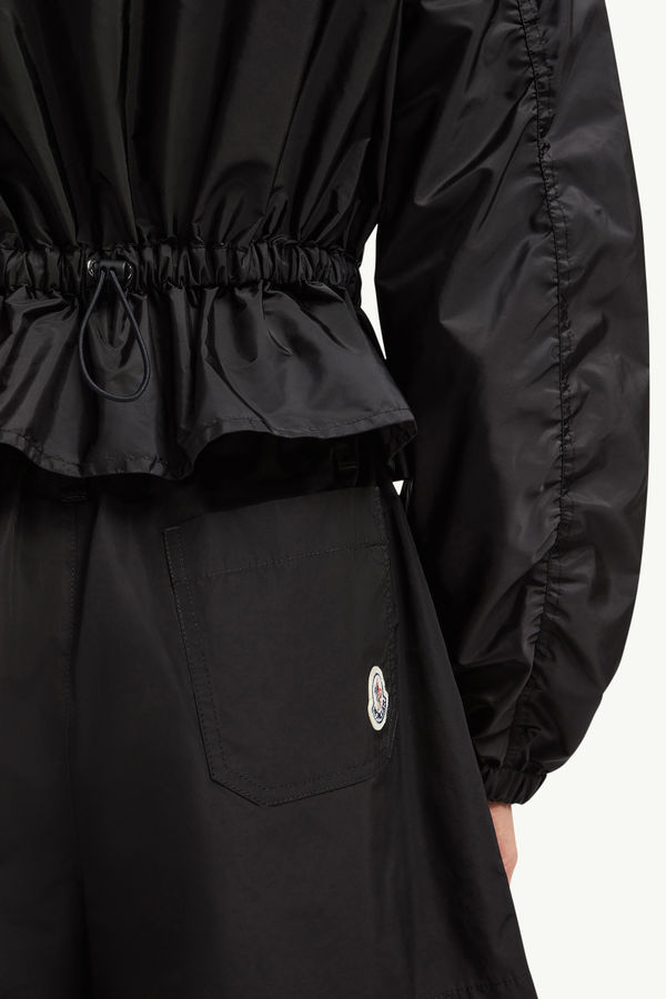 Curton Hooded Peplum Jacket Women Black Moncler 6