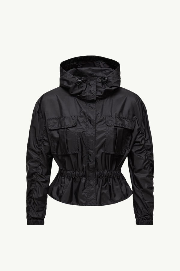 Curton Hooded Peplum Jacket Women Black Moncler 2