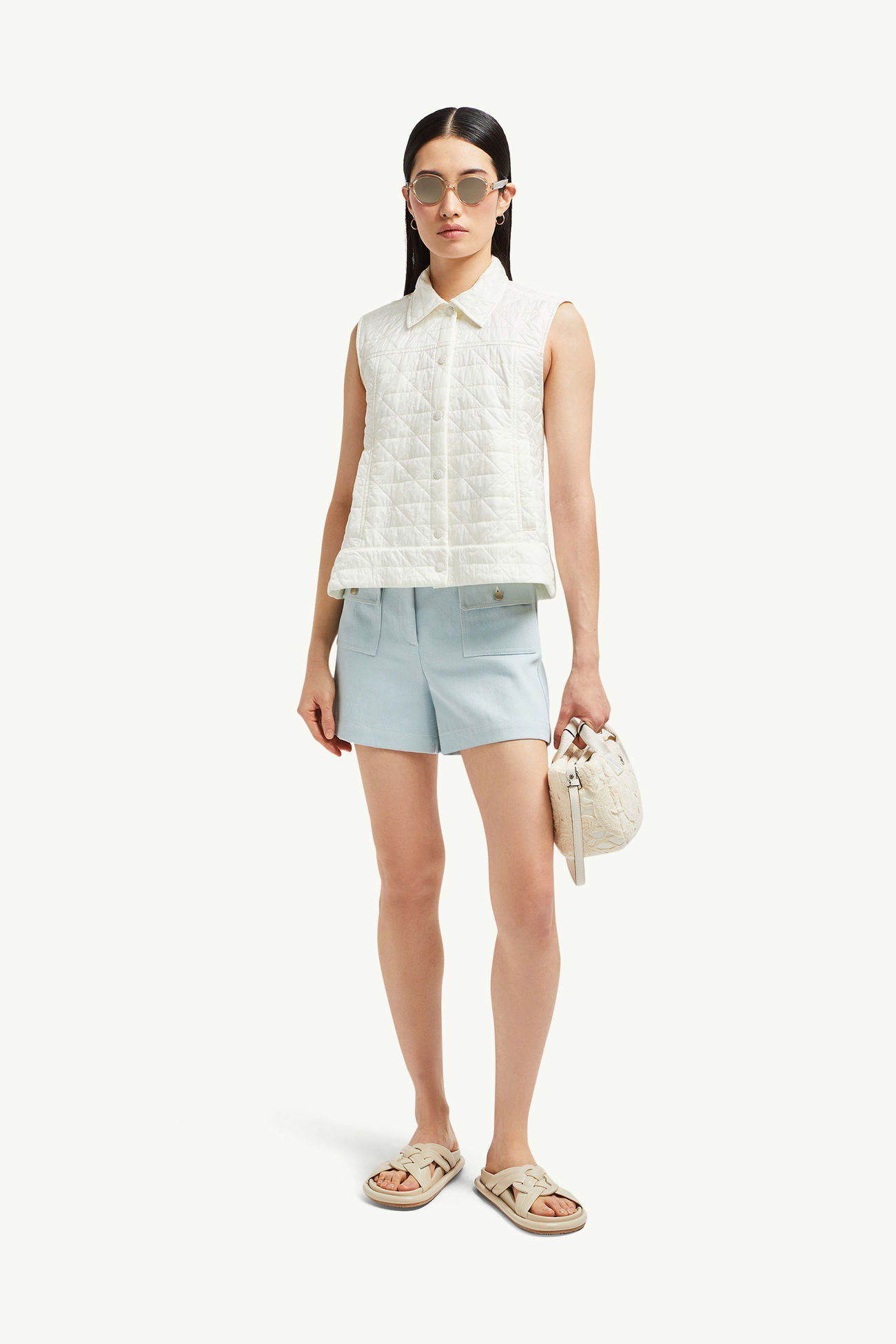 Vayres Diamond-Quilted Padded Gilet Women White Moncler 0