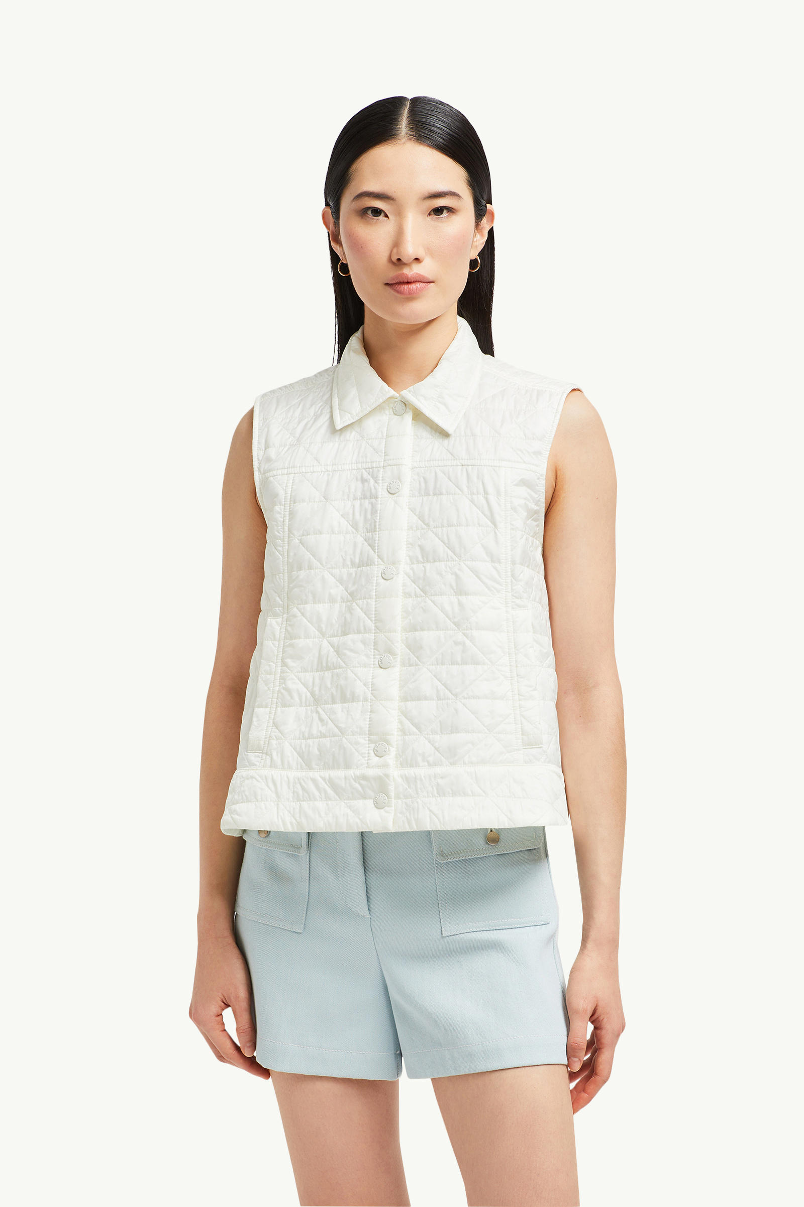 Vayres Diamond-Quilted Padded Gilet Women White Moncler 3