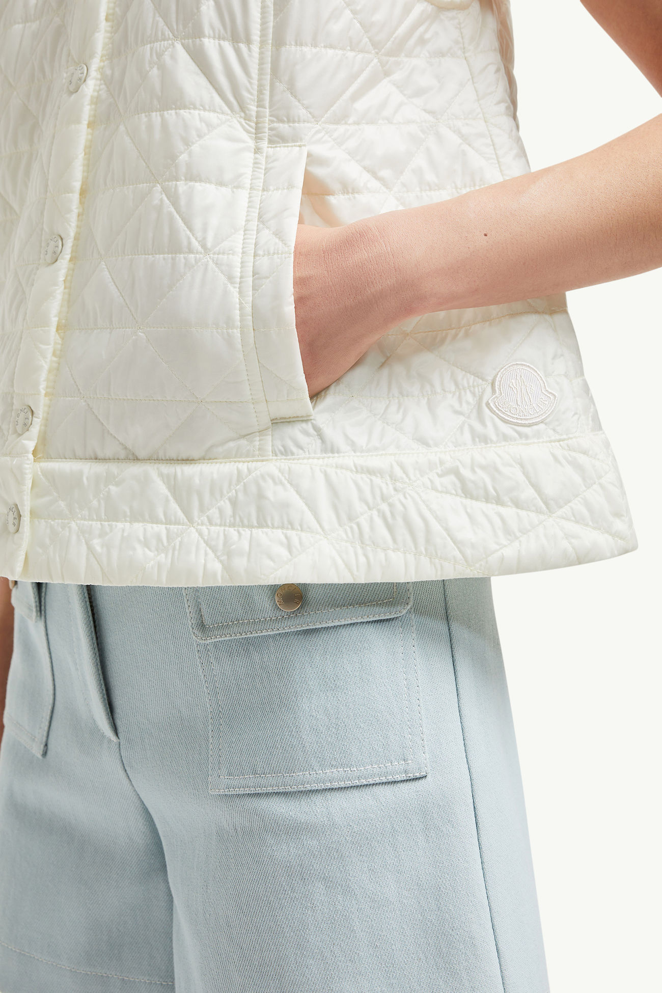 Chaleco acolchado con rombos Vayres Mujer Blanco Moncler 5