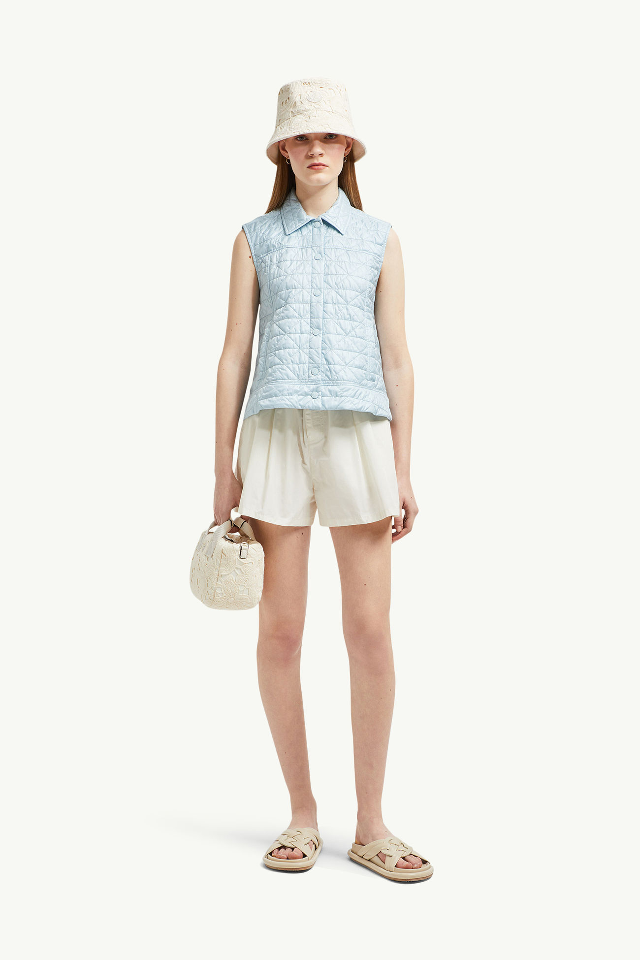 Gilet à matelassage en losanges Vayres Femmes Bleu clair Moncler 0