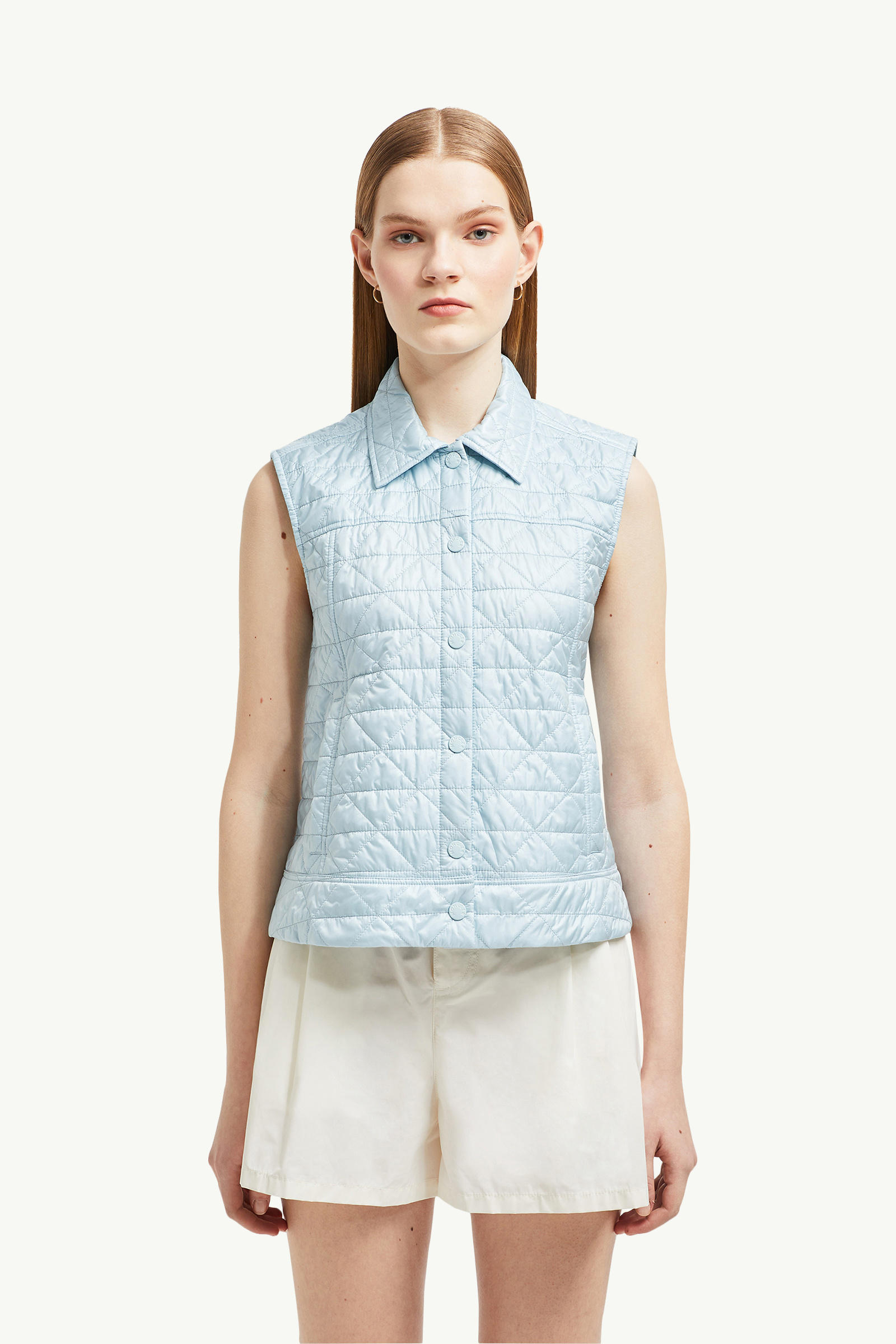 Vayres Diamond-Quilted Padded Gilet Women Light Blue Moncler 3