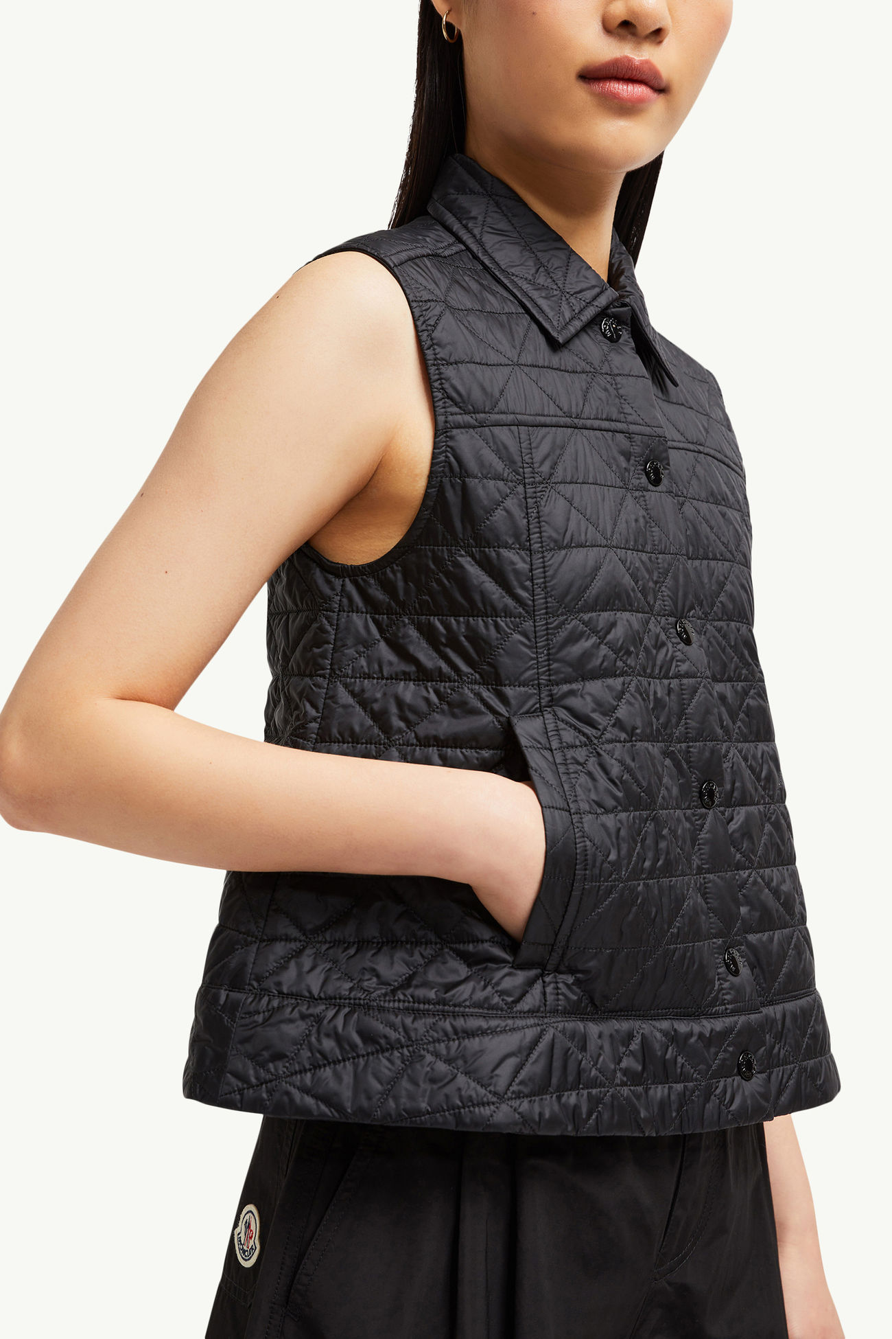 Gilet imbottito Vayres con trapuntatura a diamante Donna Nero Moncler 5