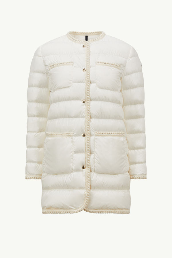 Doudoune mi-longue Gencaylong à bordure tressée Femmes Blanc Moncler 2