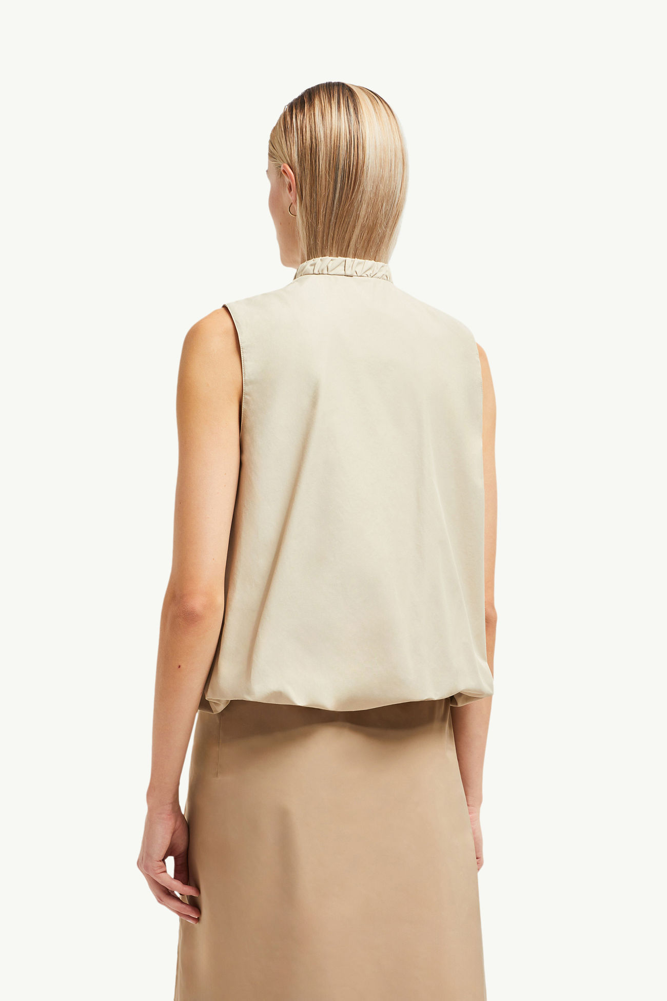 Gruilly perlenbestickte Weste aus Baumwolle Damen Hellbeige Moncler 4