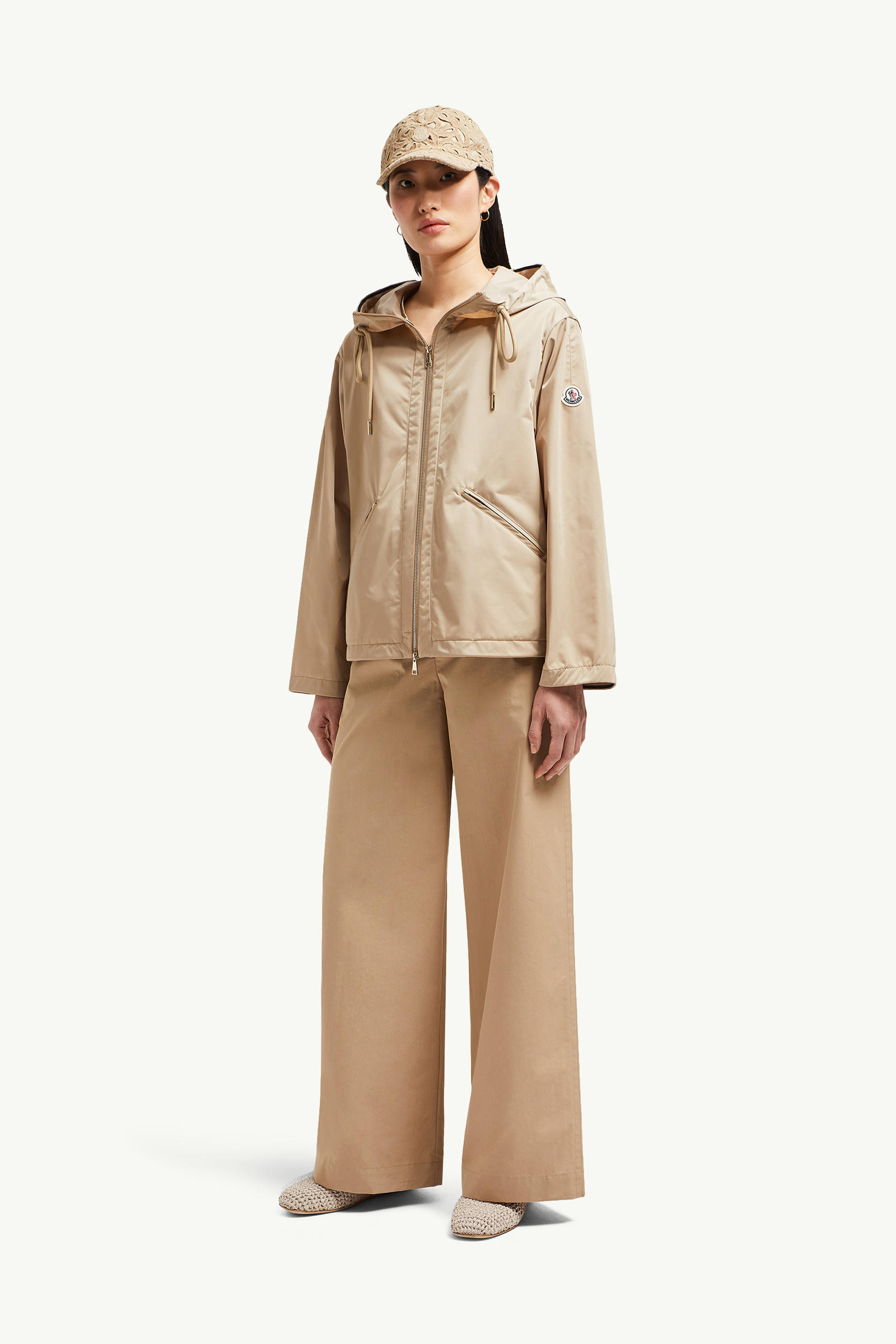 Cassiopea Hooded Jacket Women Beige Moncler 0