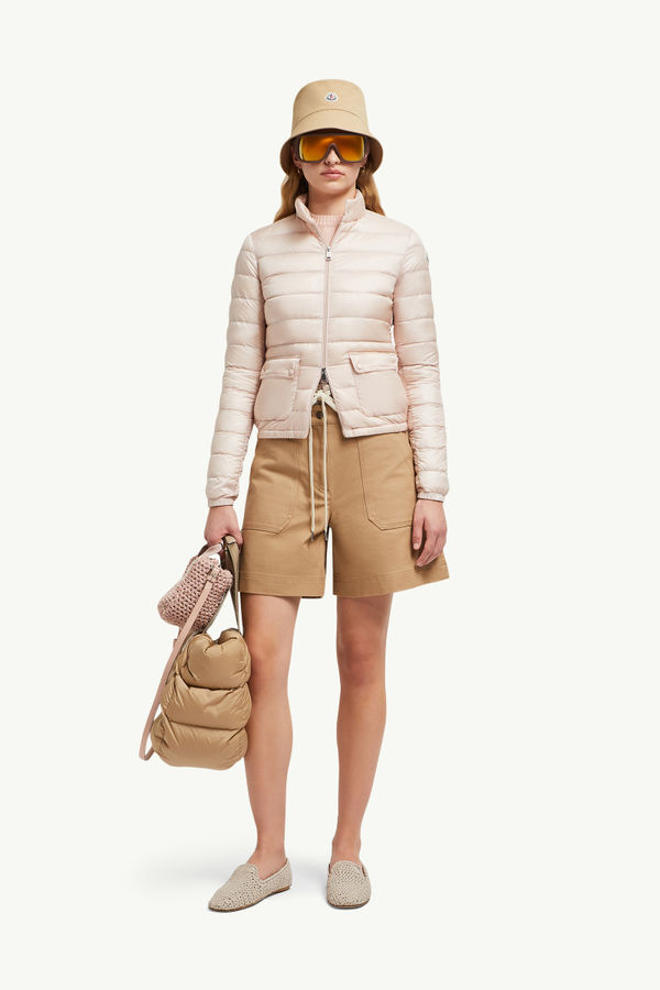 Lans Packable Short Down Jacket Women Light Pink Moncler 0