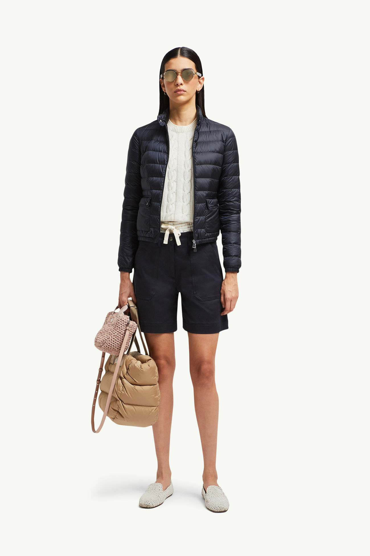 Lansショートダウンジャケット レディース ナイトブルー Moncler 0