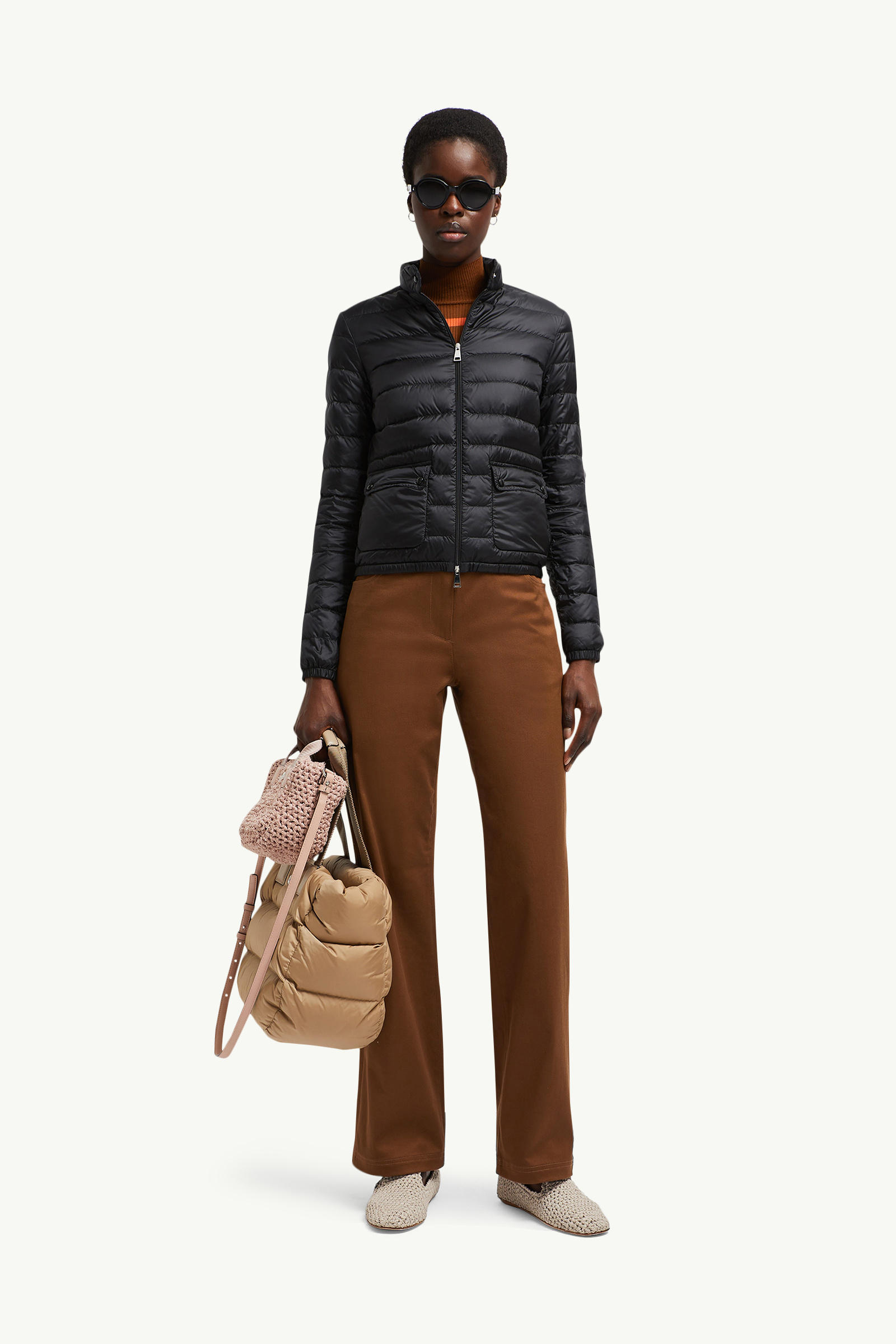 Piumino corto Lans ripiegabile Donna Nero Moncler 0