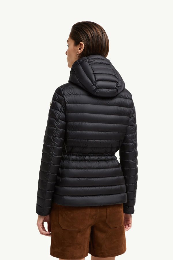 Raie Packable Hooded Short Down Jacket Women Black Moncler 4