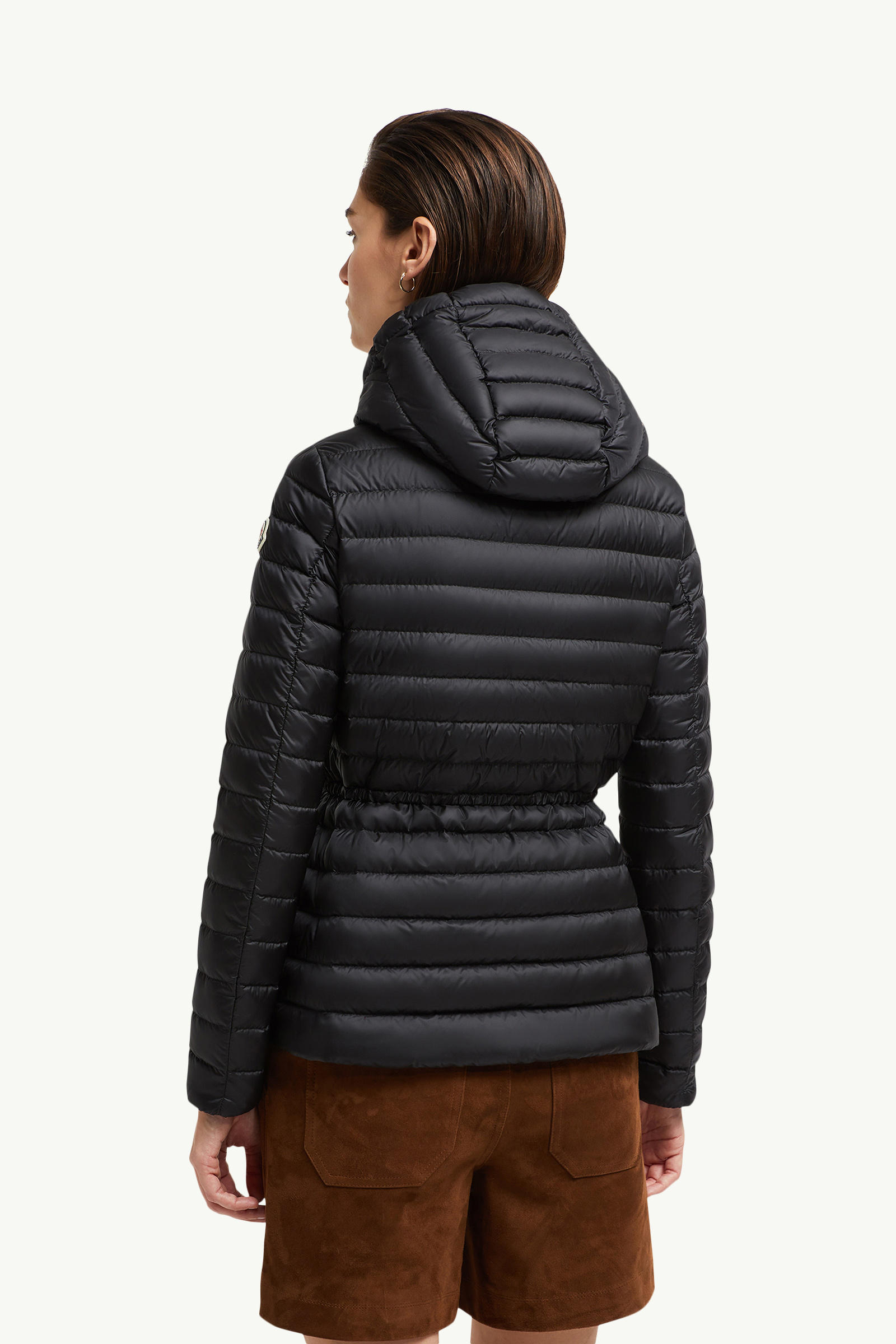 Raie Packable Hooded Short Down Jacket Women Black Moncler 4