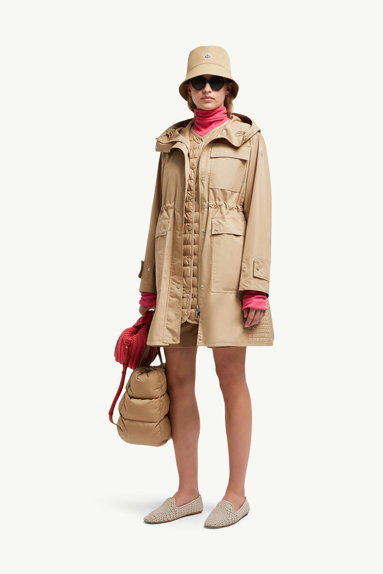 Meudon三合一連帽羽絨派克大衣 女士 米色 Moncler 0