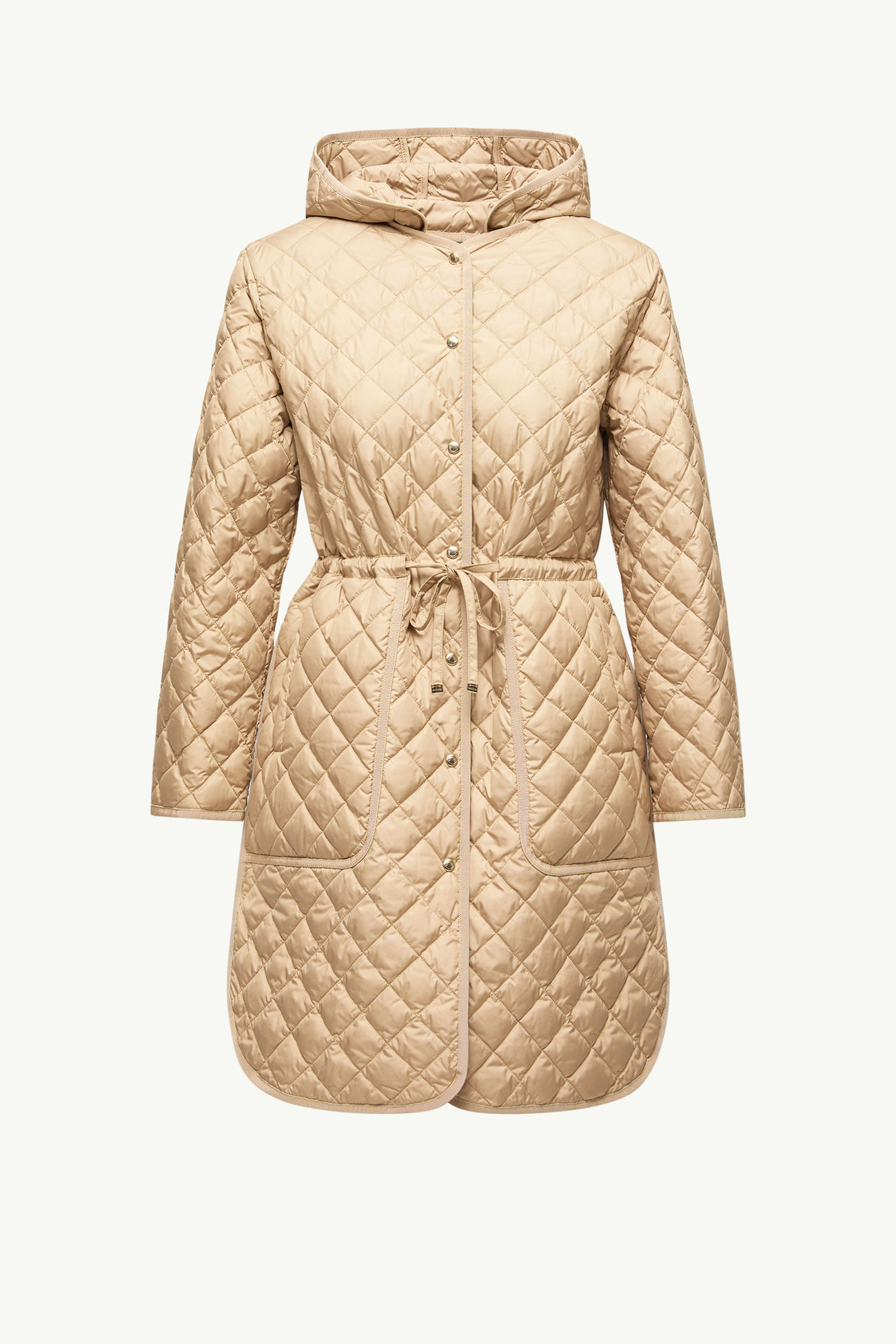 Piumino lungo Etelan con cappuccio e trapuntatura matelassé Donna Beige Moncler 2