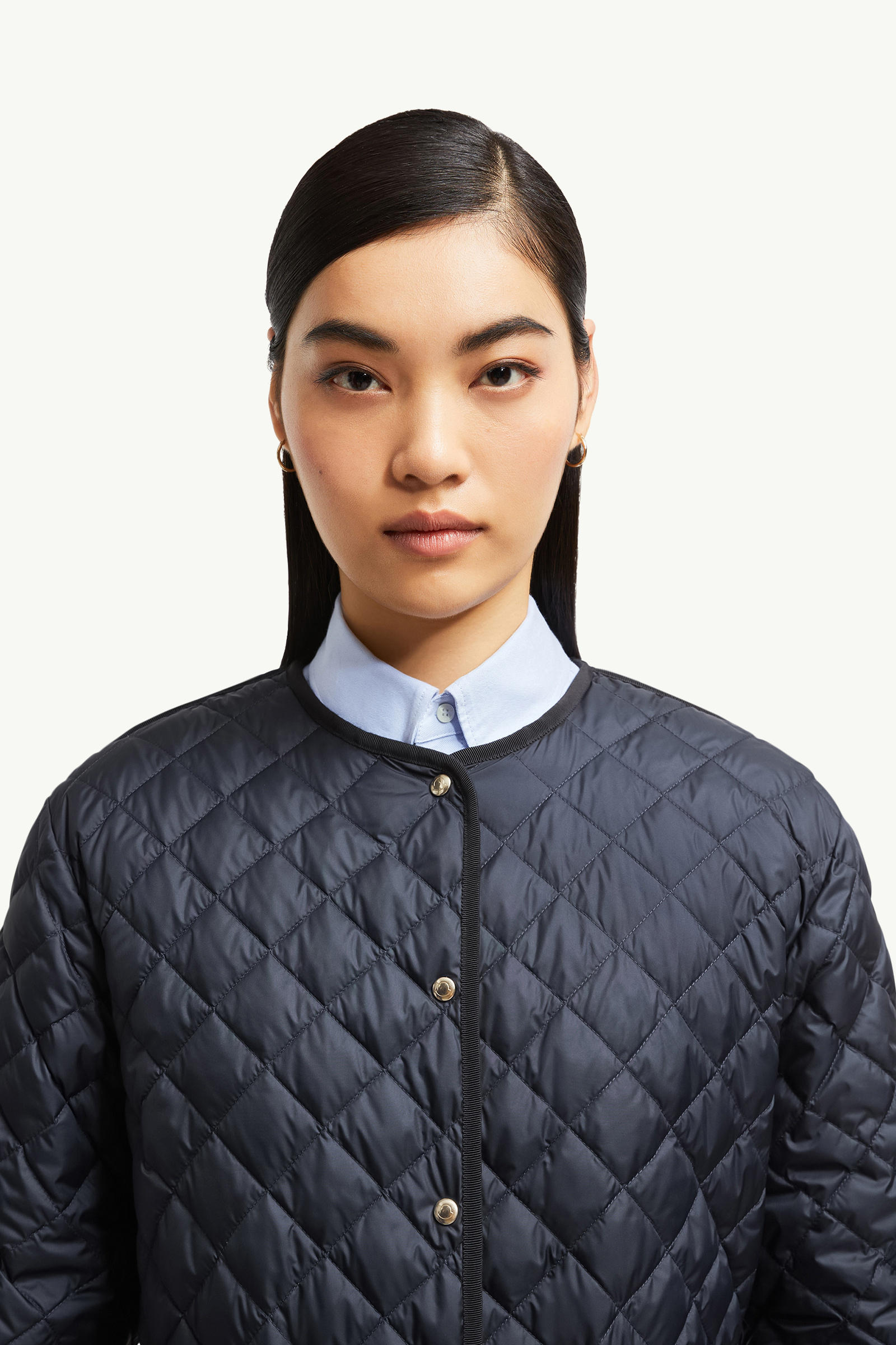 Etelan Hooded Diamond-Quilted Long Down Jacket Women Dark Blue Moncler 6