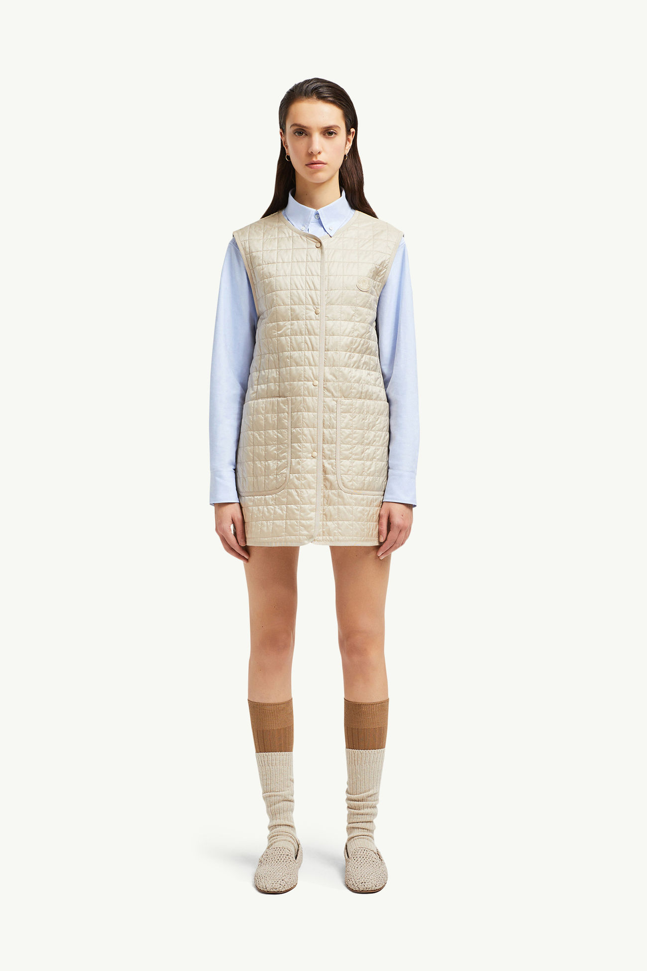 Gourdon 3-in-1 롱 패딩 재킷 여성 라이트 베이지 Moncler 3