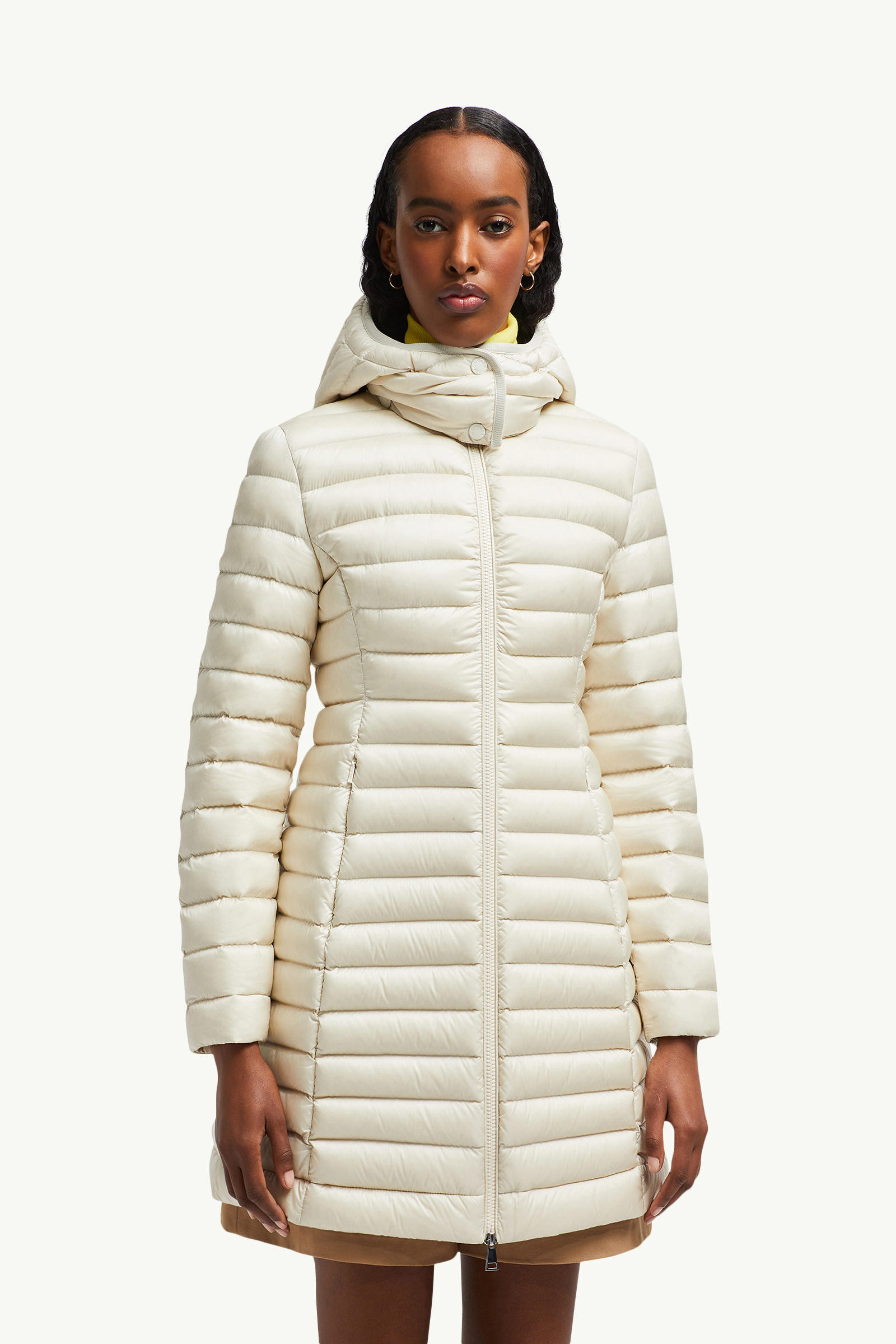 Igelong Hooded Long Down Jacket Women White Ivory Moncler 3
