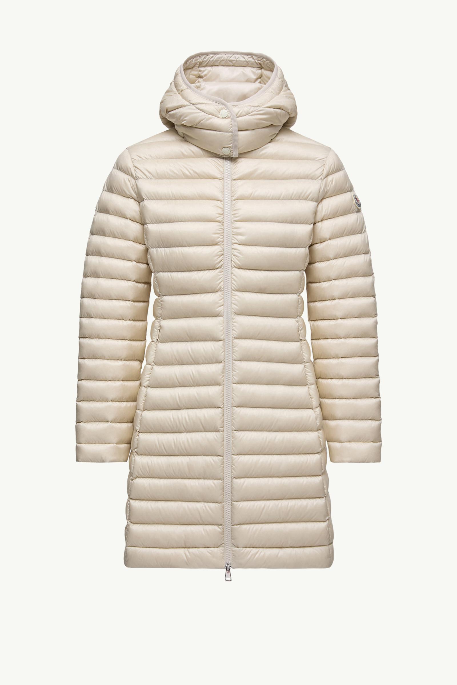 White Gencaylong Braided Trim Mid-Length Down Jacket - Long White Gencaylong Braided Trim Mid-Length Down Jacket - Long