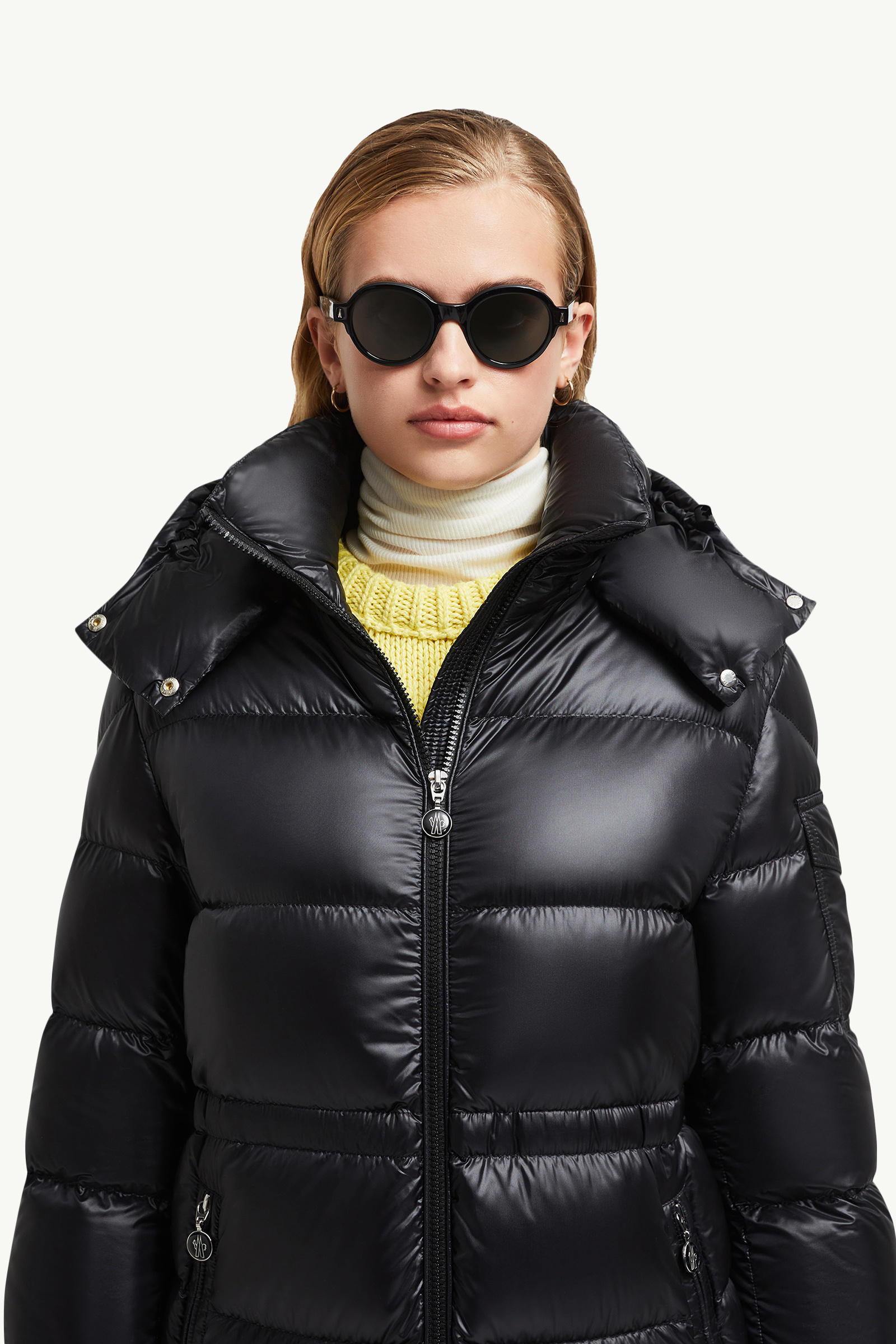 Meillon Hooded Long Down Jacket Women Black Moncler 6