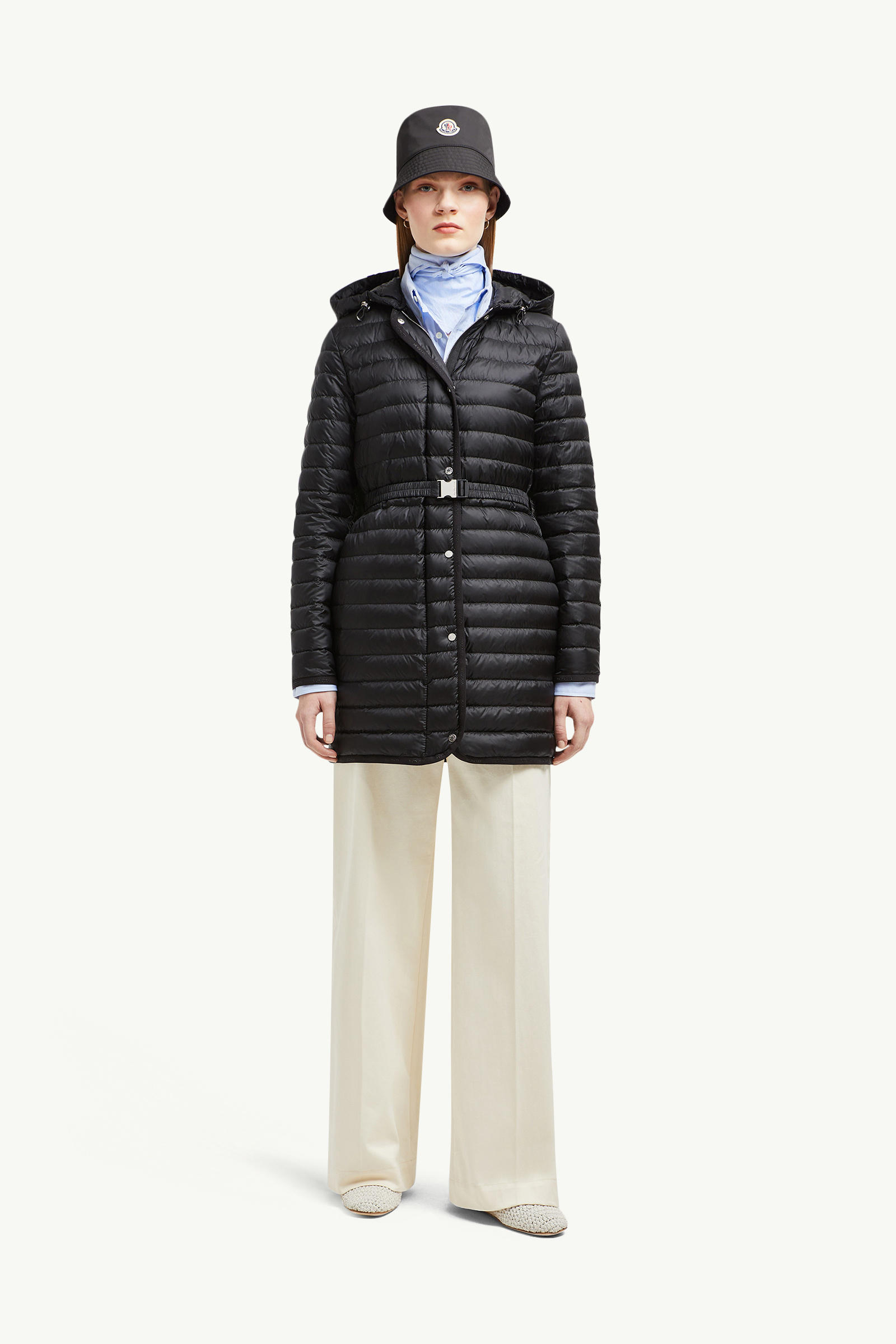 Oredonne Hooded Long Down Jacket Women Black Moncler 0