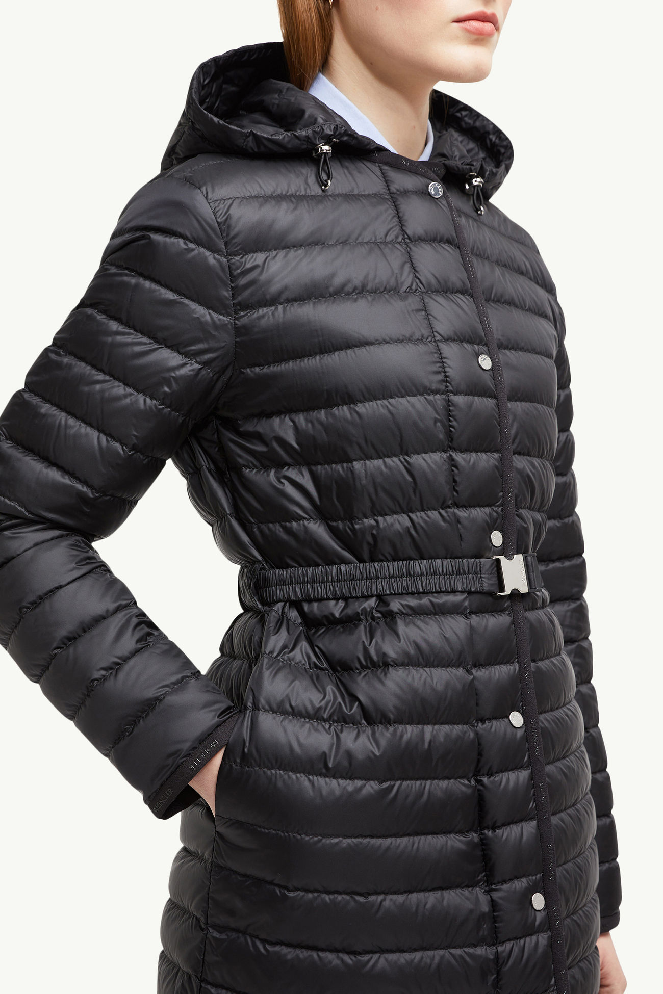 Oredonne lange Daunenjacke mit Kapuze Damen Schwarz Moncler 5