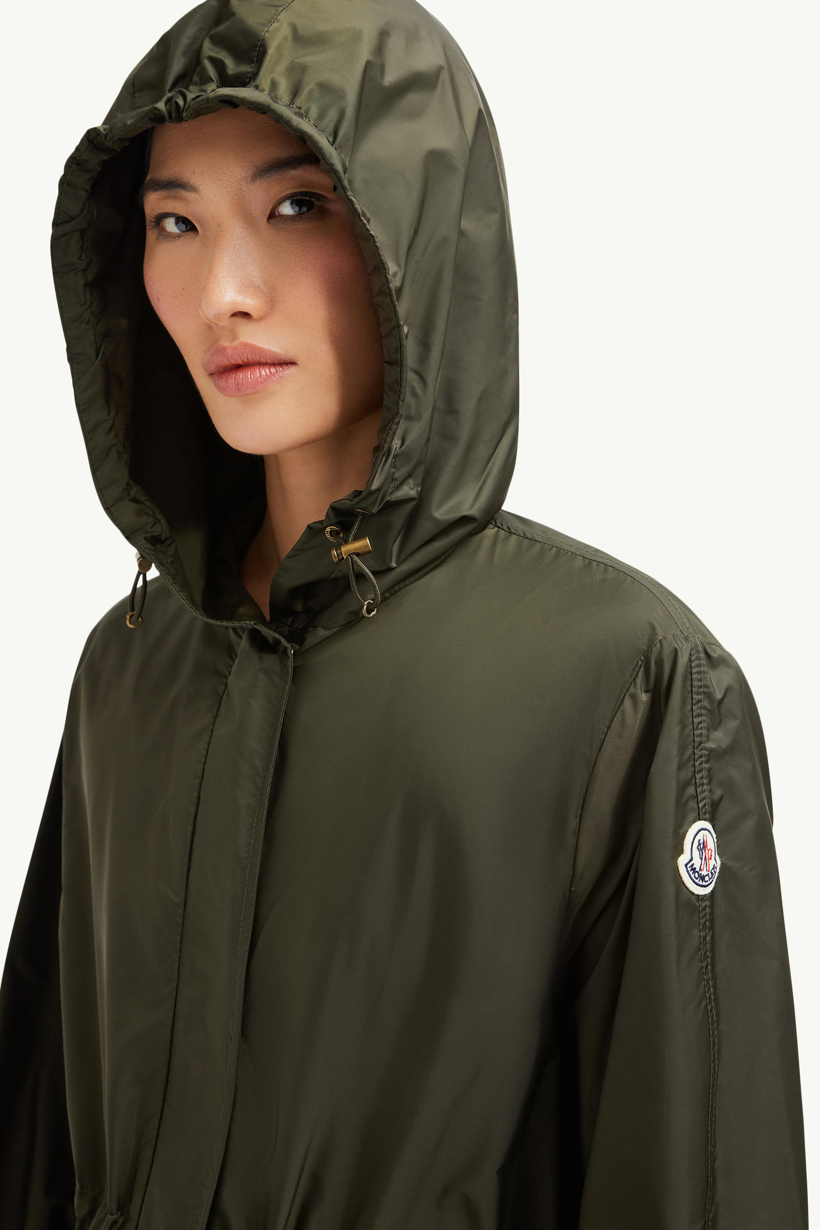 Hiengos Hooded Rain Coat Women Dark Green Moncler 1