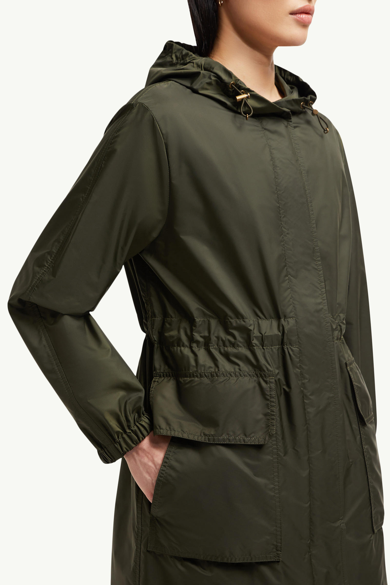 Hiengos Hooded Rain Coat Women Dark Green Moncler 6