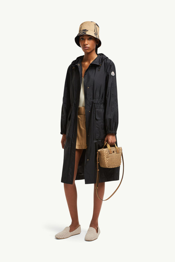 Hiengos Hooded Rain Coat Women Black Moncler 0