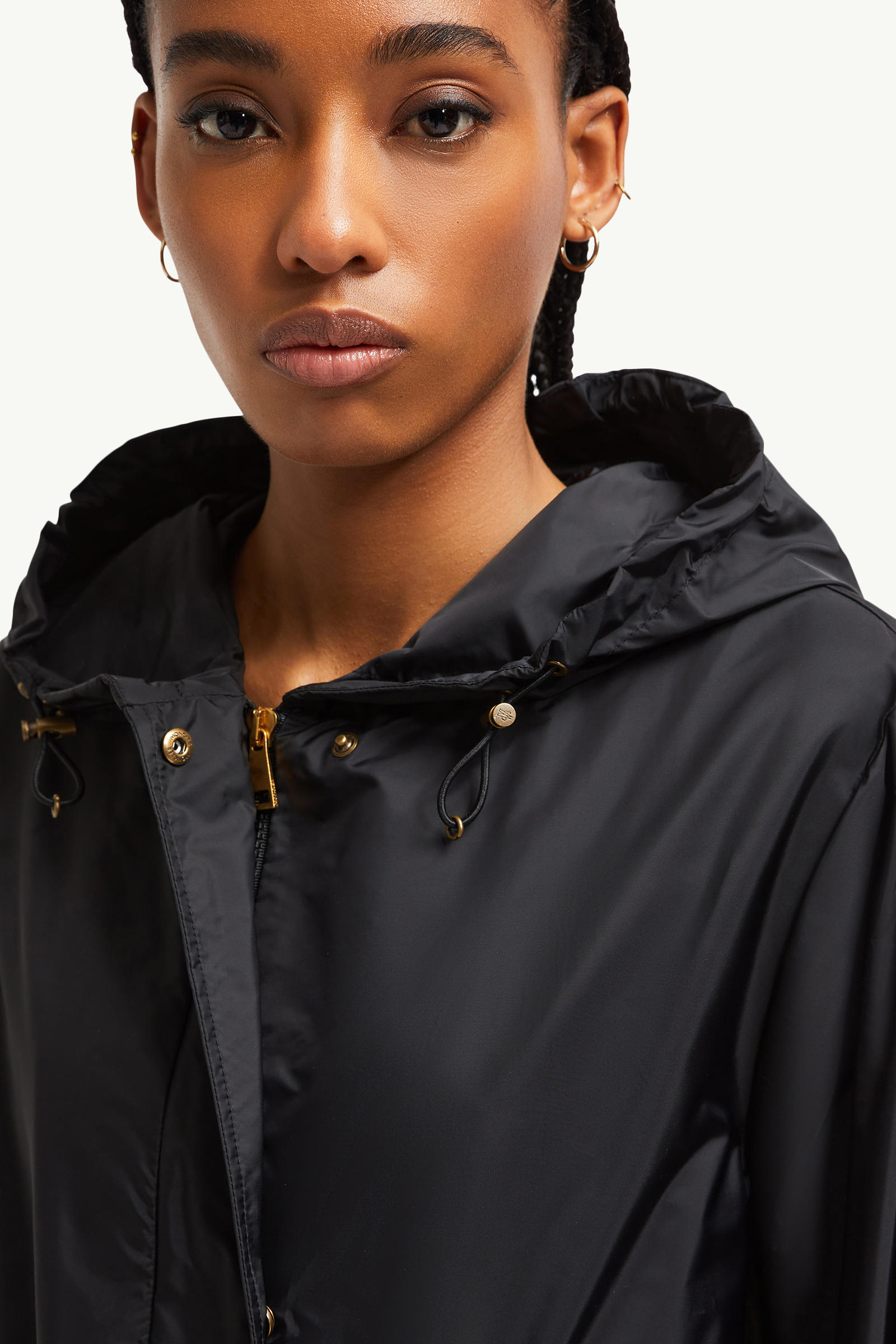 Hiengos Hooded Rain Coat Women Black Moncler 6
