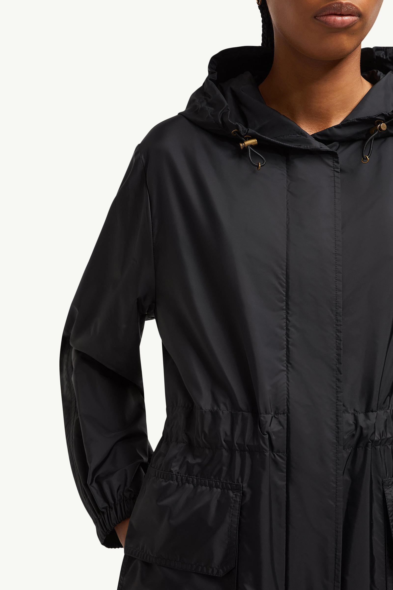 Hiengos Hooded Rain Coat Women Black Moncler 7
