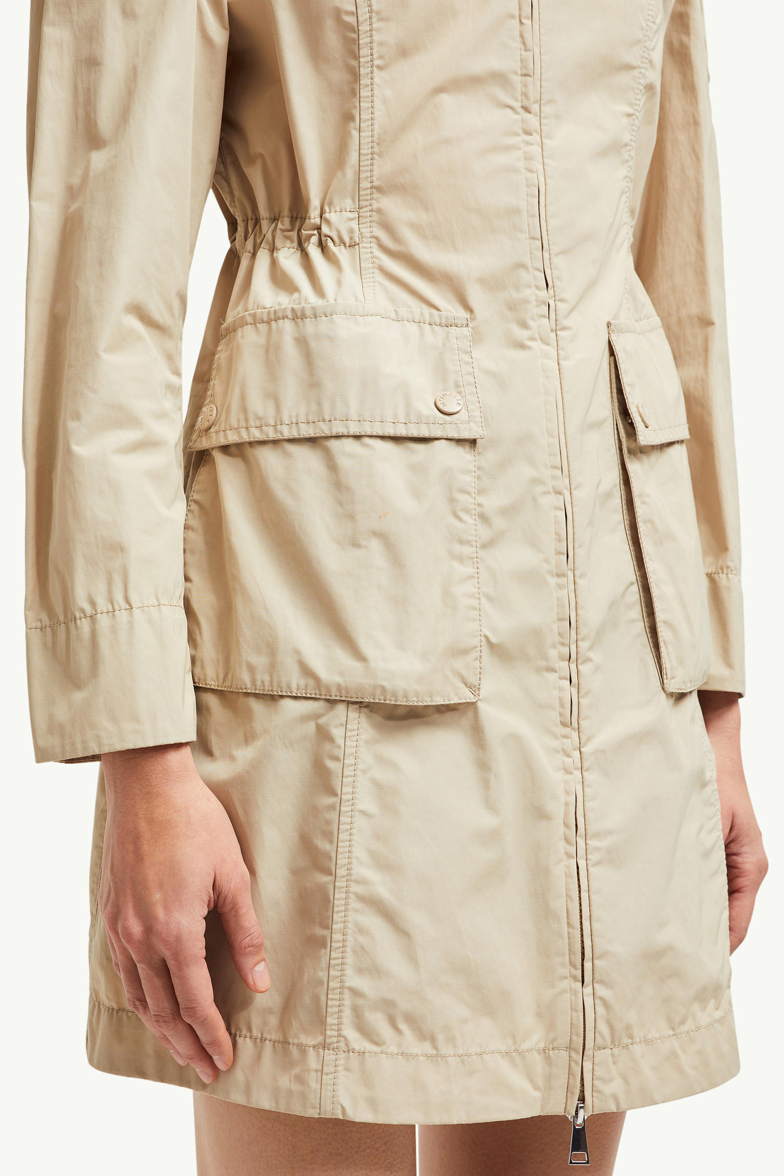 Laerte Hooded Parka Coat Women Beige Moncler 5