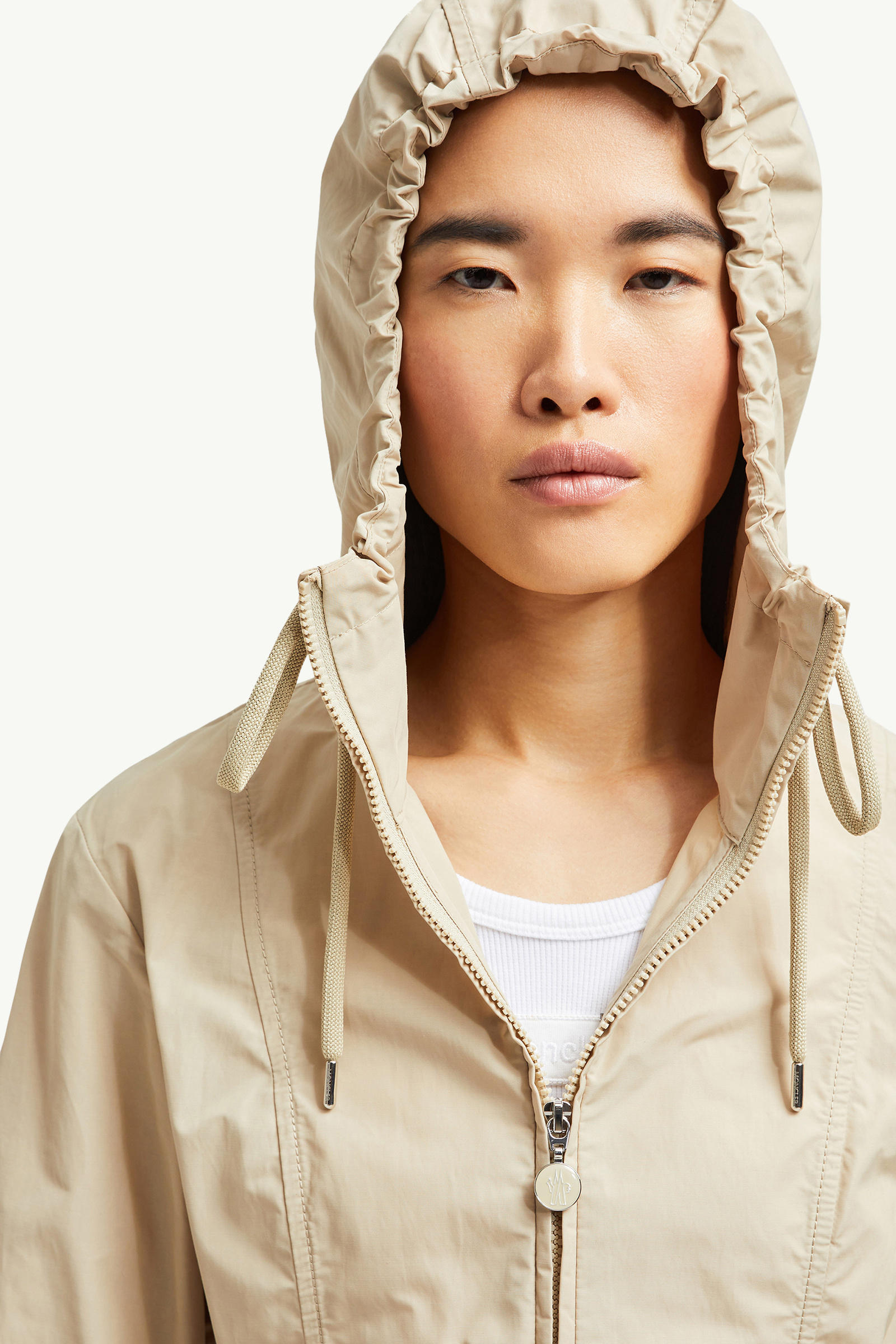 Laerte Hooded Parka Coat Women Beige Moncler 6