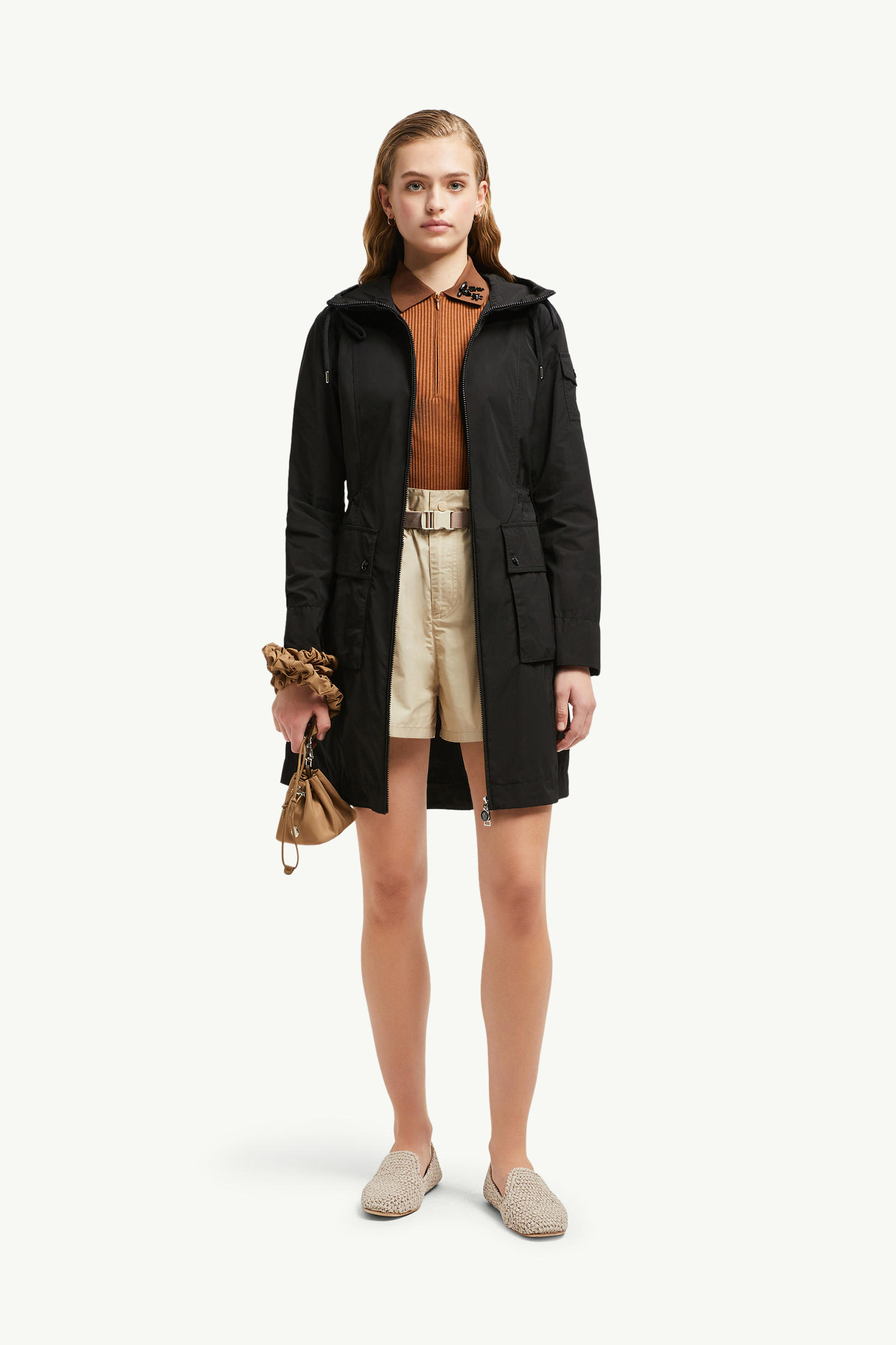 Laerte Hooded Parka Coat Women Black Moncler 0