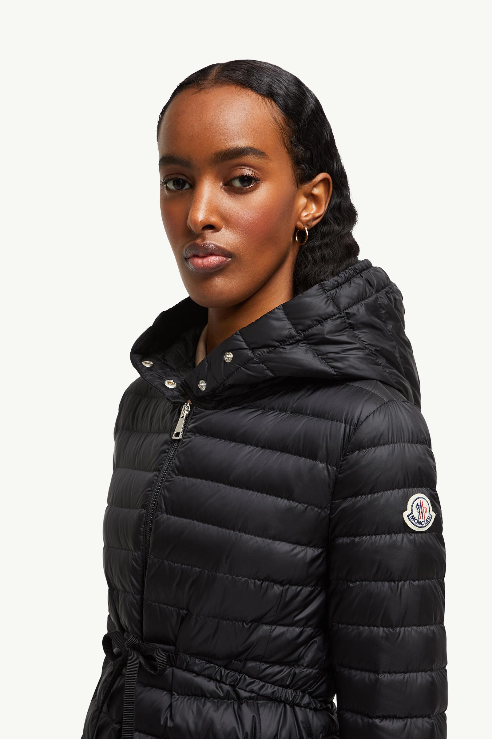 Barbel Hooded Fit & Flare Long Down Jacket Women Black Moncler 1