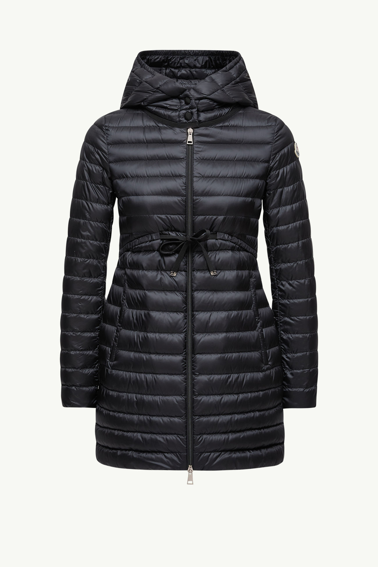 Barbel Hooded Fit & Flare Long Down Jacket Women Black Moncler 2