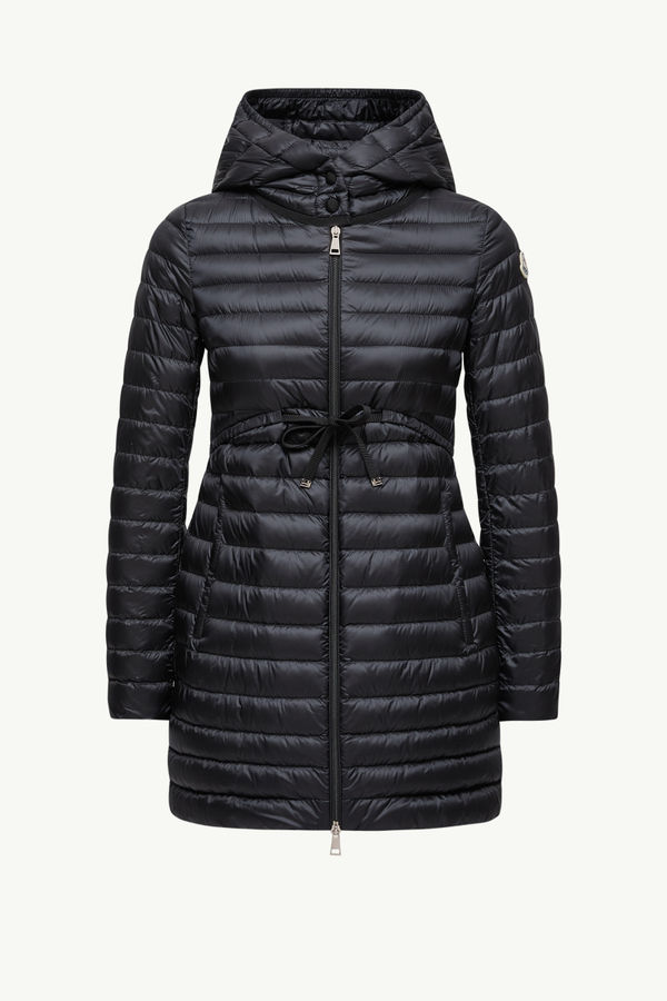 Barbel Hooded Fit & Flare Long Down Jacket Women Black Moncler 2