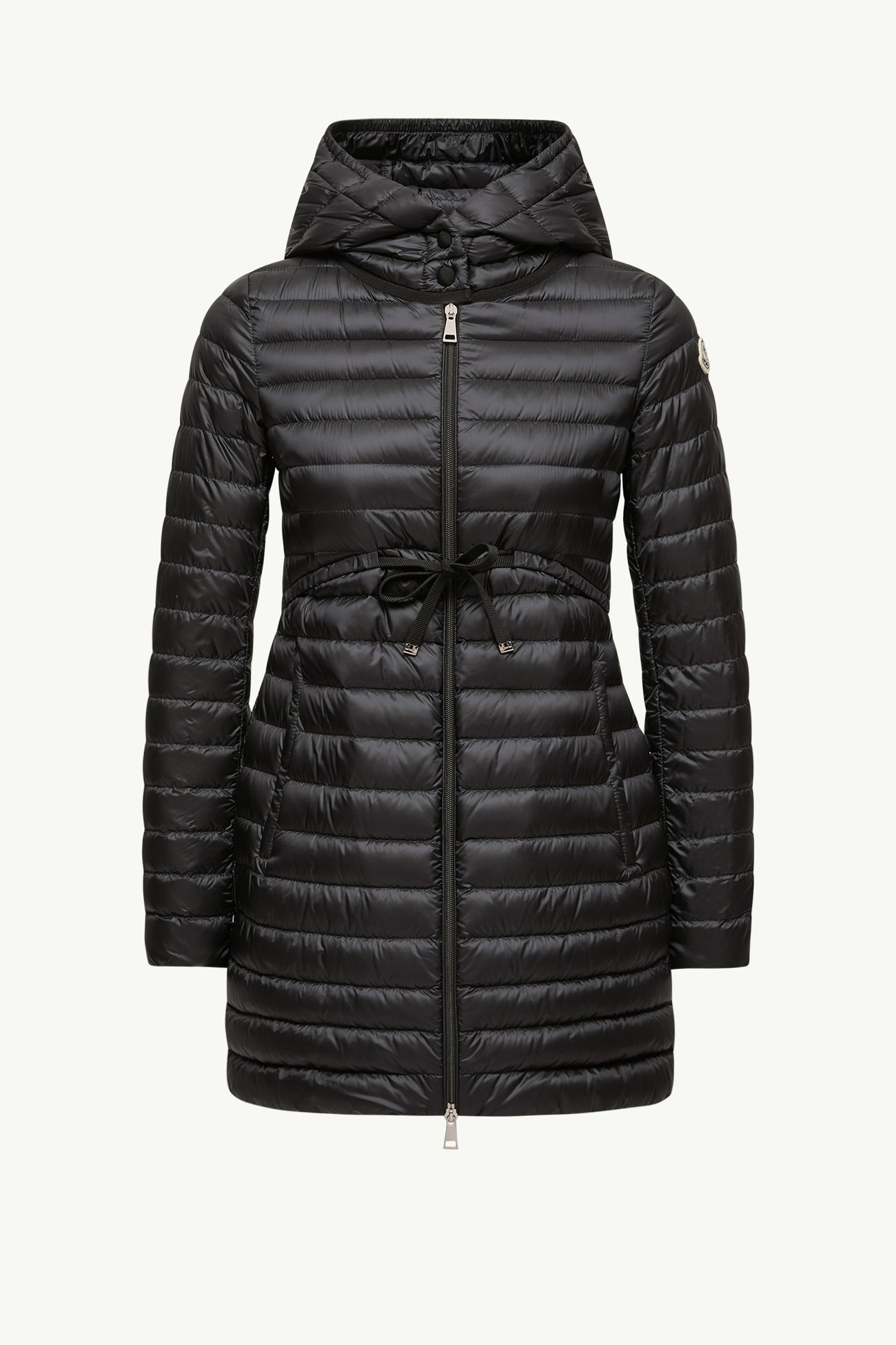 Barbel Hooded Fit & Flare Long Down Jacket Women Black Moncler 2