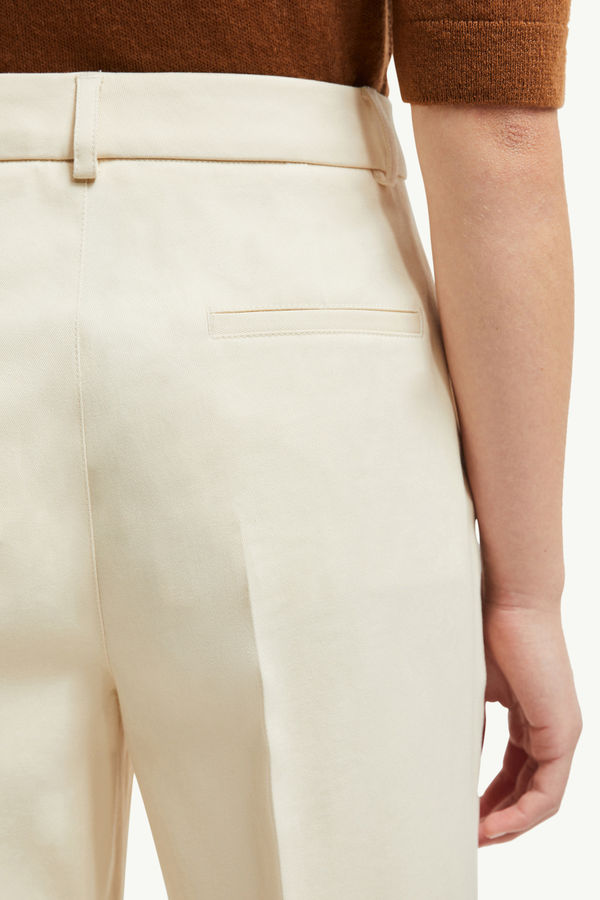 Pantaloni sartoriali in gabardine di cotone Donna Beige Moncler 1
