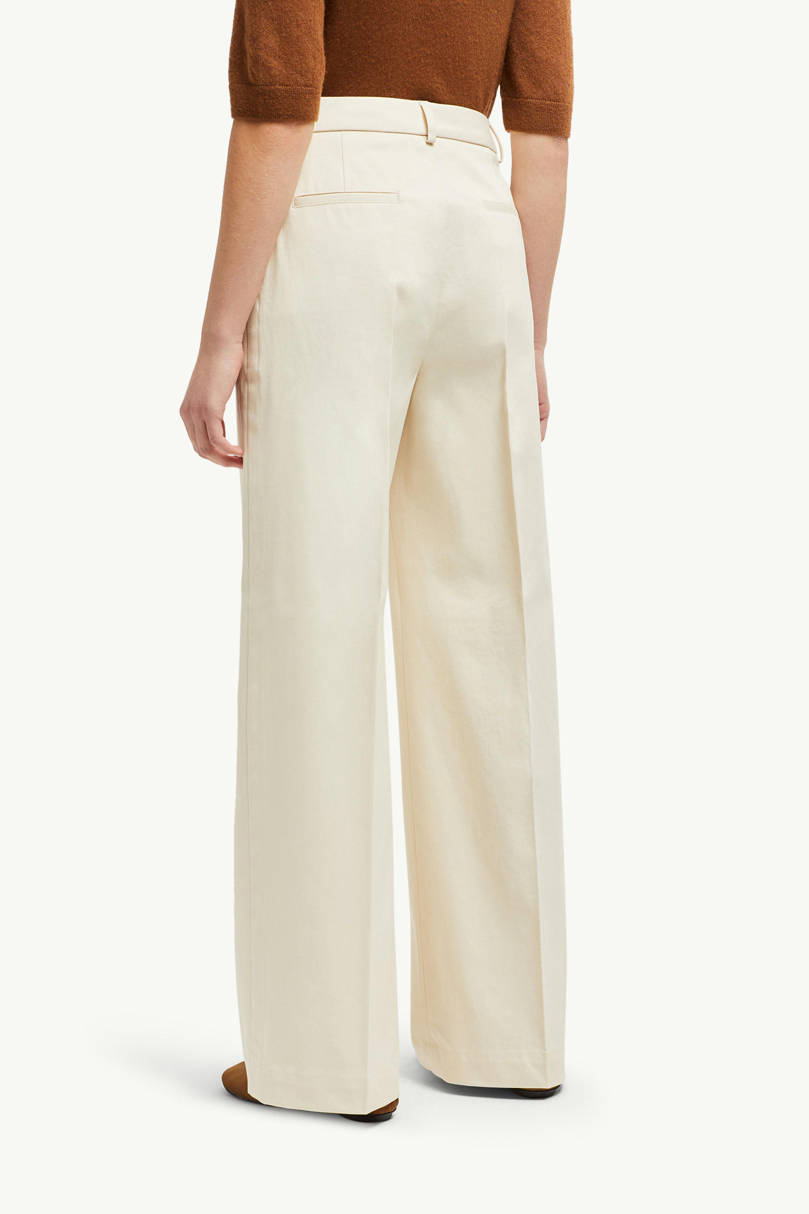 Tailored Cotton Gabardine Trousers Women Beige Moncler 4