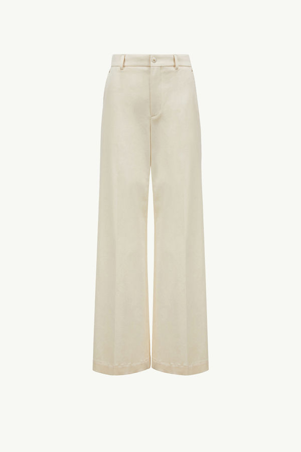 Pantaloni sartoriali in gabardine di cotone Donna Beige Moncler 2