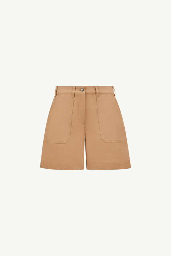 Bermuda en gabardine de coton Femmes Beige Chameau Moncler 2