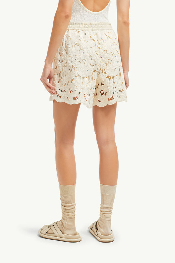 Short en macramé à motif floral Femmes Blanc Ivoire Moncler 4