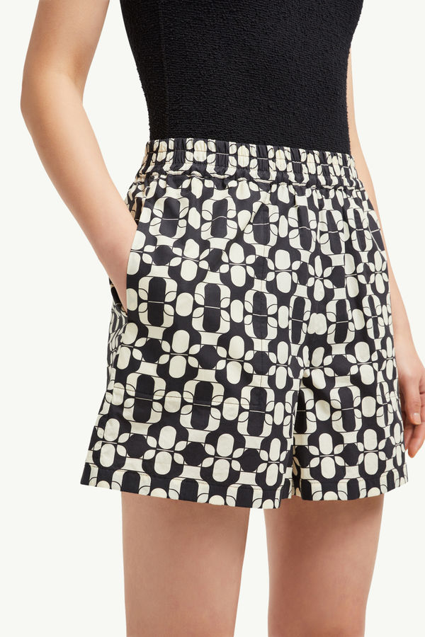 Geometric Print Cotton Shorts Women Blue & White Moncler 5