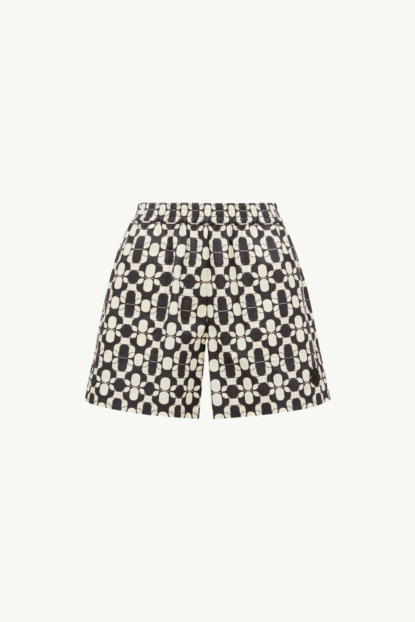 Geometric Print Cotton Shorts Women Blue & White Moncler 2