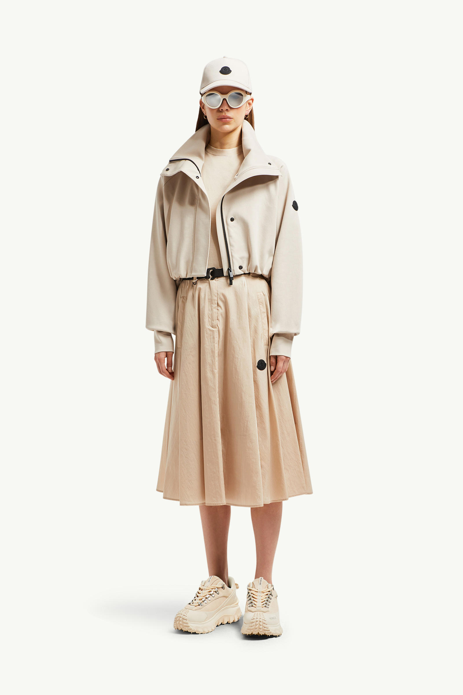 Belted Midi Skirt Women Sand Beige Moncler 0