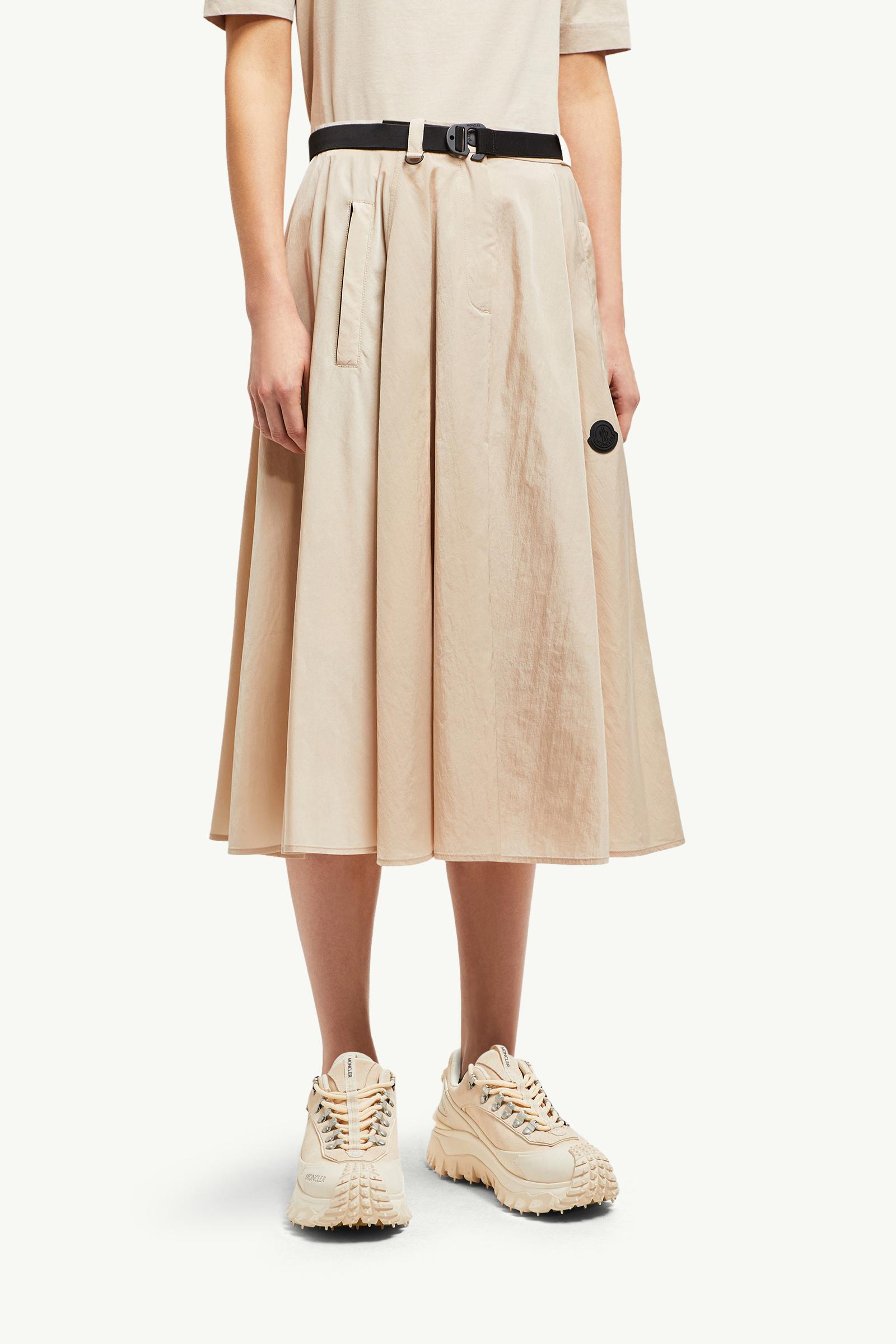 Sand Beige Belted Midi Skirt - Skirts for Women | Moncler US
