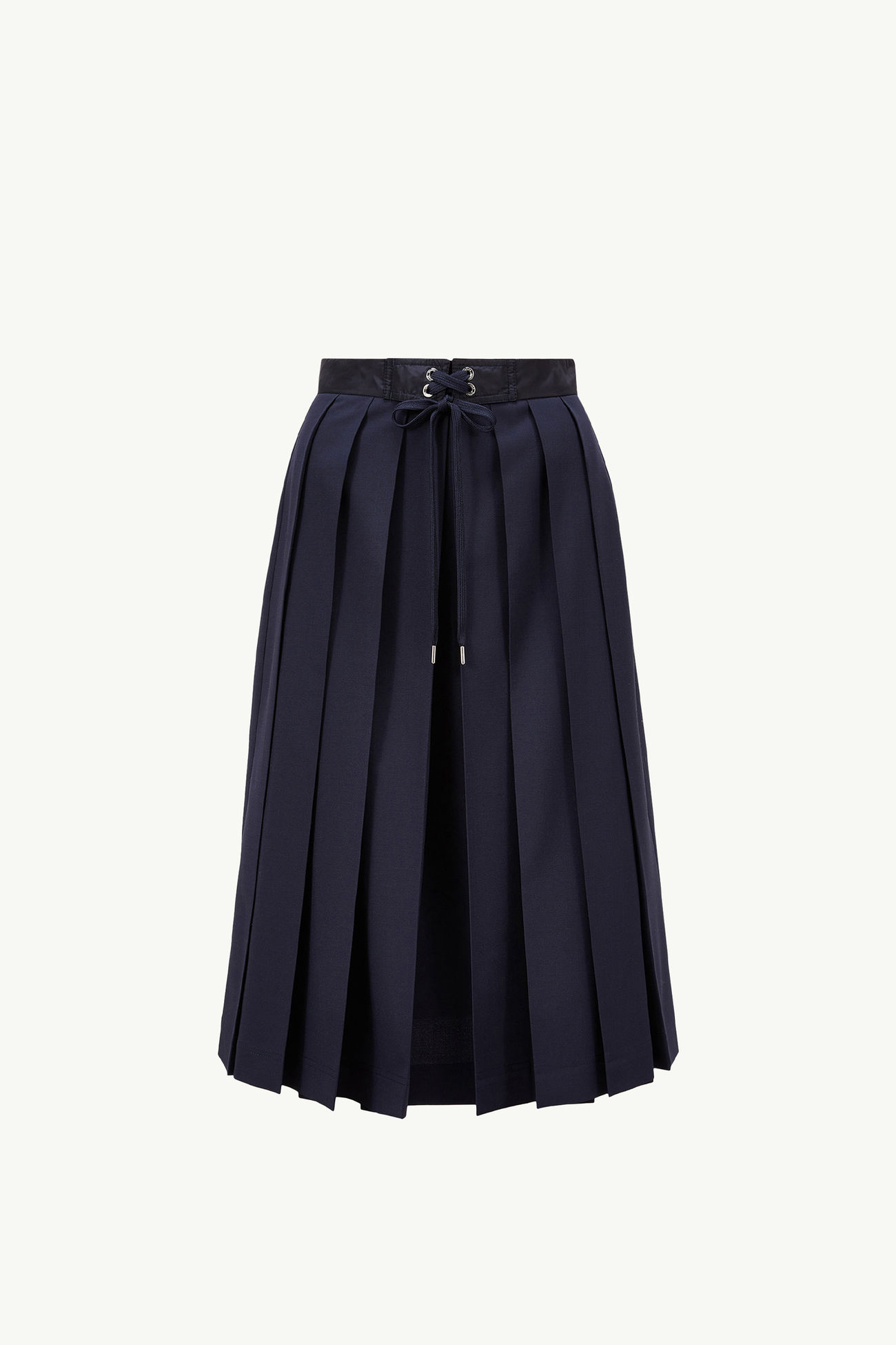 Falda midi plisada de mezcla de lana Mujer Azul marino Moncler 2