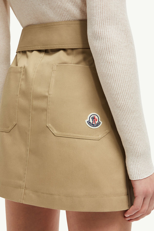 Gabardine Mini Skirt Women Camel Beige Moncler 1