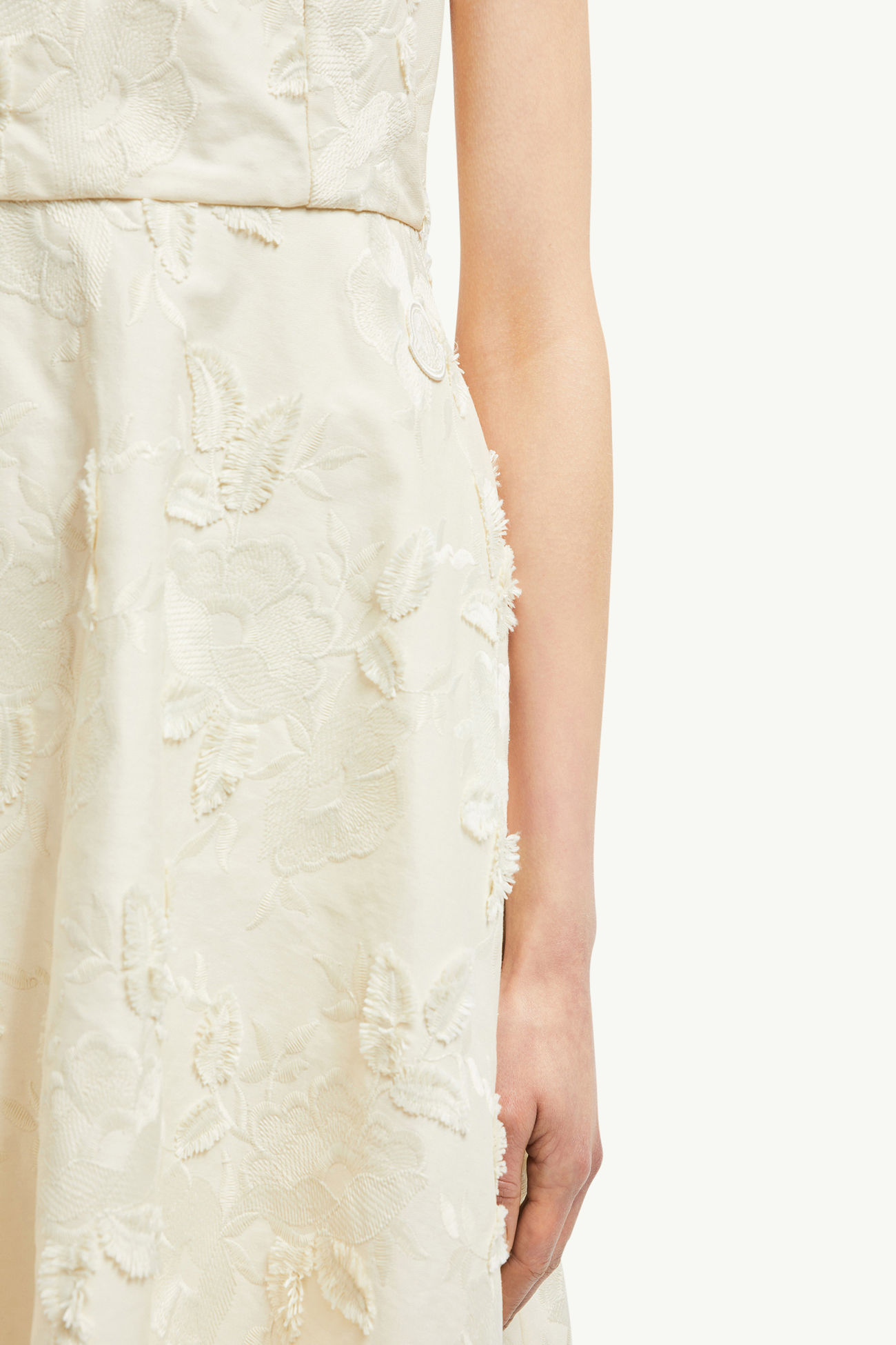 Textured Floral Gabardine Dress Women White Moncler 5