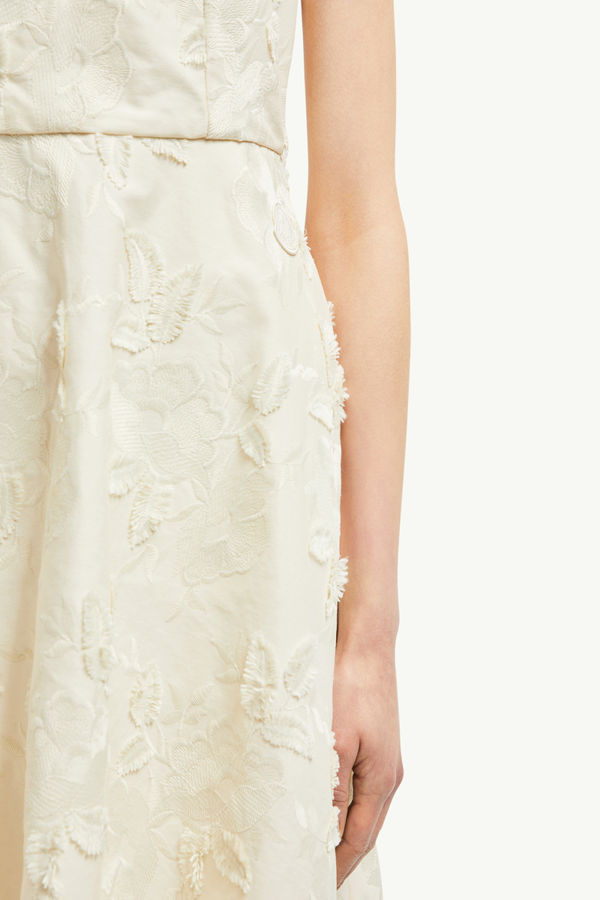 Textured Floral Gabardine Dress Women White Moncler 5